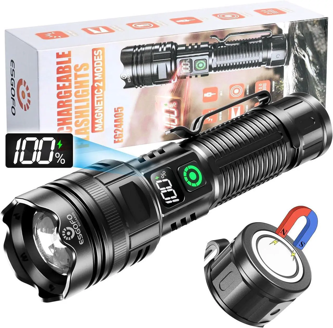 Main image of 3Pack Rechargeable Flashlights Tactical Flashlights High Lumens Super Bright Flashlight Mini Small Flashlights Powerful LED Linterna Recargable Pocket Handheld LED Flash Light for Home Emergency