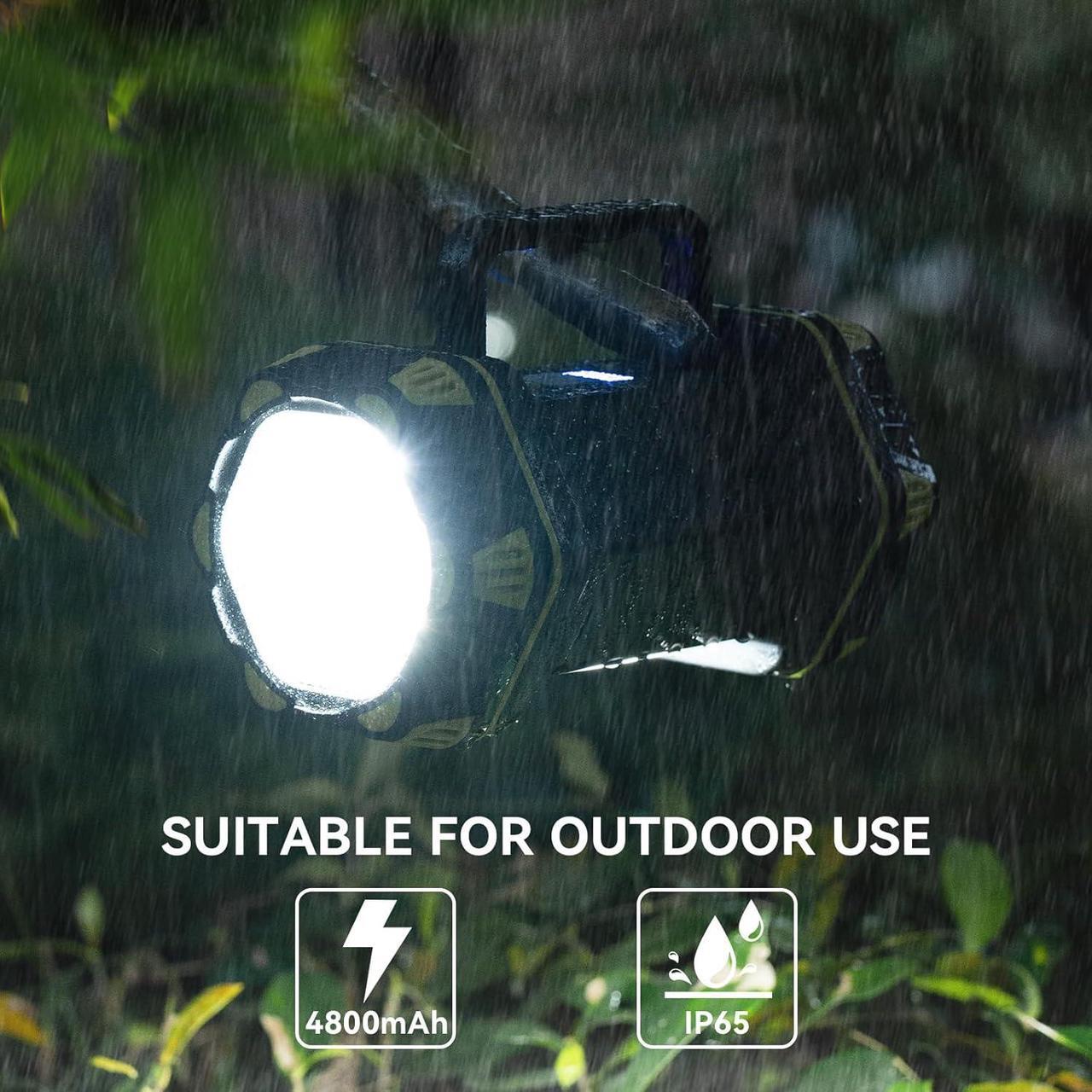 Alt view image 4 of 7 - 2 Pack Camping Lantern Rechargeable LED Camping Flashlight 4800 Capacity 8 Modes Portable Camping Light for Emergency Hurricane Hiking Power Outages Camping Essentials