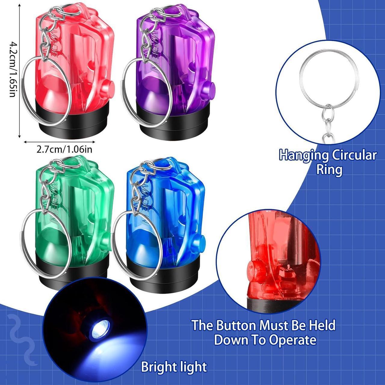 Alt view image 2 of 6 - 20 Pcs Mini Flashlight Keychains Bulk Plastic Portable Handheld LED Key Chains for Birthday Party Favors(Assorted Colors)