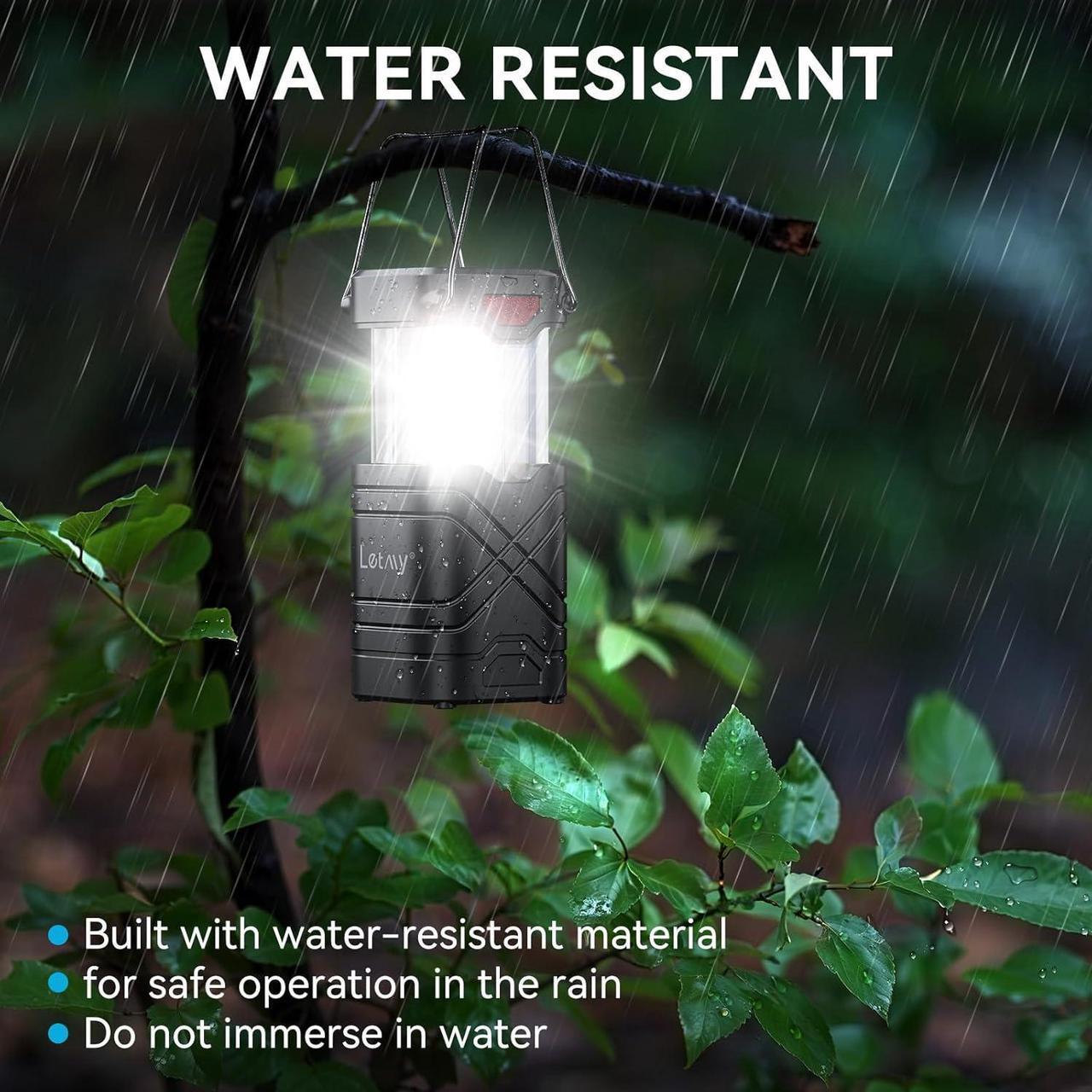 Alt view image 5 of 7 - 4 Pack Camping Lantern Rechargeable LED Lanterns Solar Lantern Battery Powered Hurricane Lantern Flashlights with 3 Powered Ways & USB Cable for Emergency Power Outage Hurricane Supplies