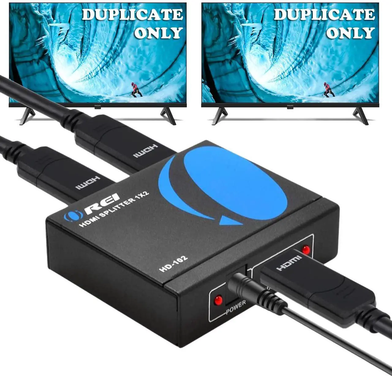 Main image of HDMI Splitter 1 in 2 Out - For TV Mirror Only - Not for Multi Monitors No HDCP bypass USB Powered No Adapter Included 1080P@60Hz & 4K@30Hz Resolutions C HDMI Splitter (HD-102)