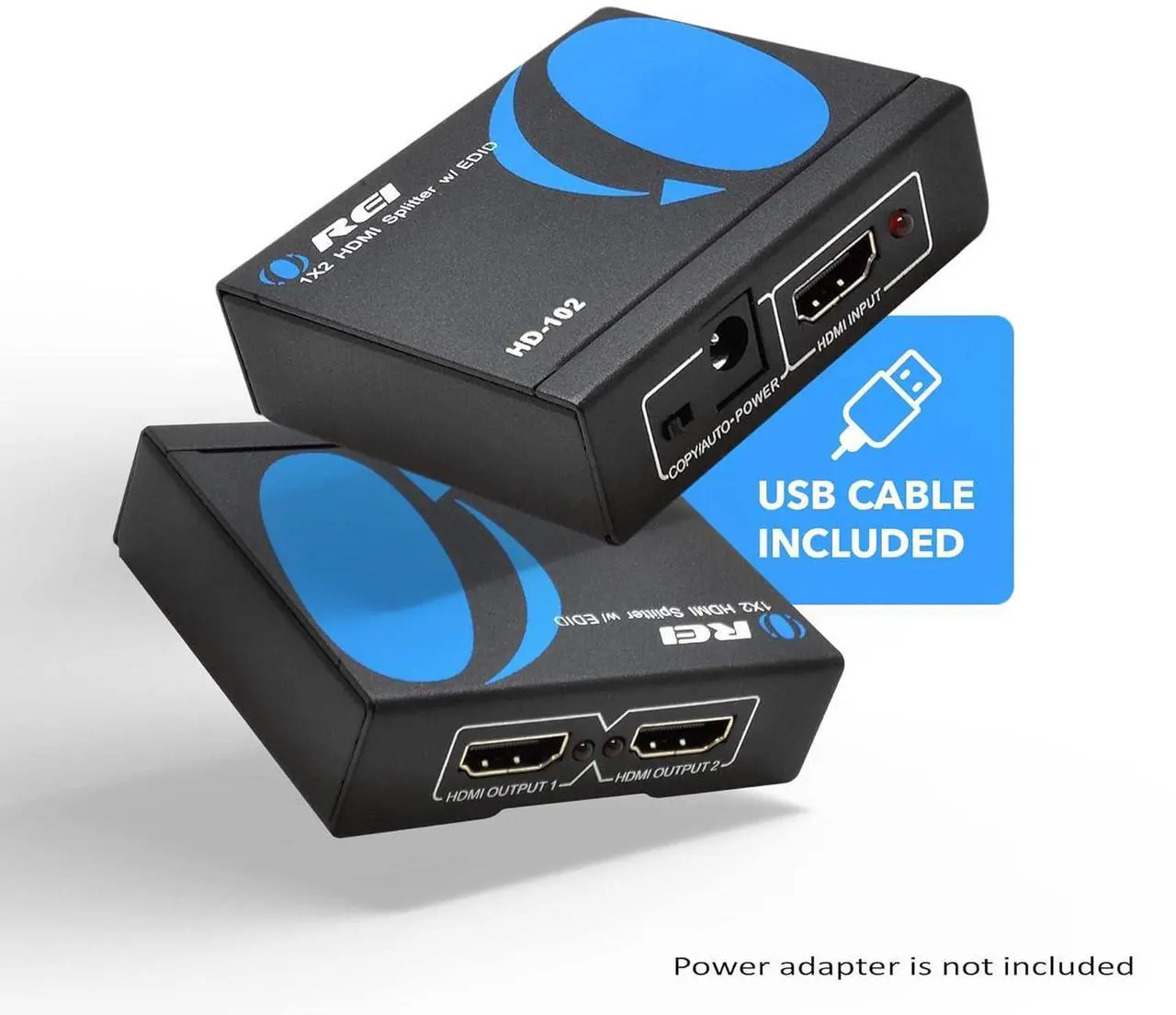 Alt view image 6 of 7 - HDMI Splitter 1 in 2 Out - For TV Mirror Only - Not for Multi Monitors No HDCP bypass USB Powered No Adapter Included 1080P@60Hz & 4K@30Hz Resolutions C HDMI Splitter (HD-102)