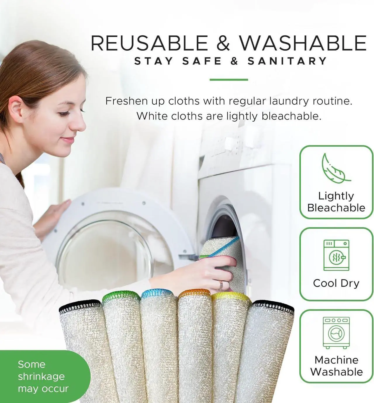 Alt view image 6 of 7 - Dish Cloths & Dish Towels for Kitchen - Reusable Hygienic Quick Drying Durable Kitchen Washcloth Absorbent Scrub-Non-Scratch 6x7 Inches Multi Color 6 Pack