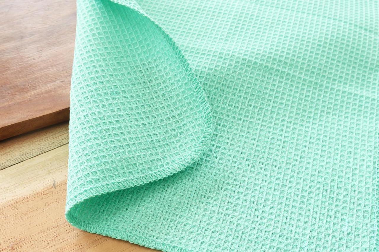 Alt view image 6 of 6 - Dish Cloths and Dish Rags - 8 Pack Waffle Weave Solid Kitchen Dish Wash Cloths 100% Cotton 12 x 12 Inches Ultra Soft Absorbent Quick Drying - Spring Summer Easter - Turquoise