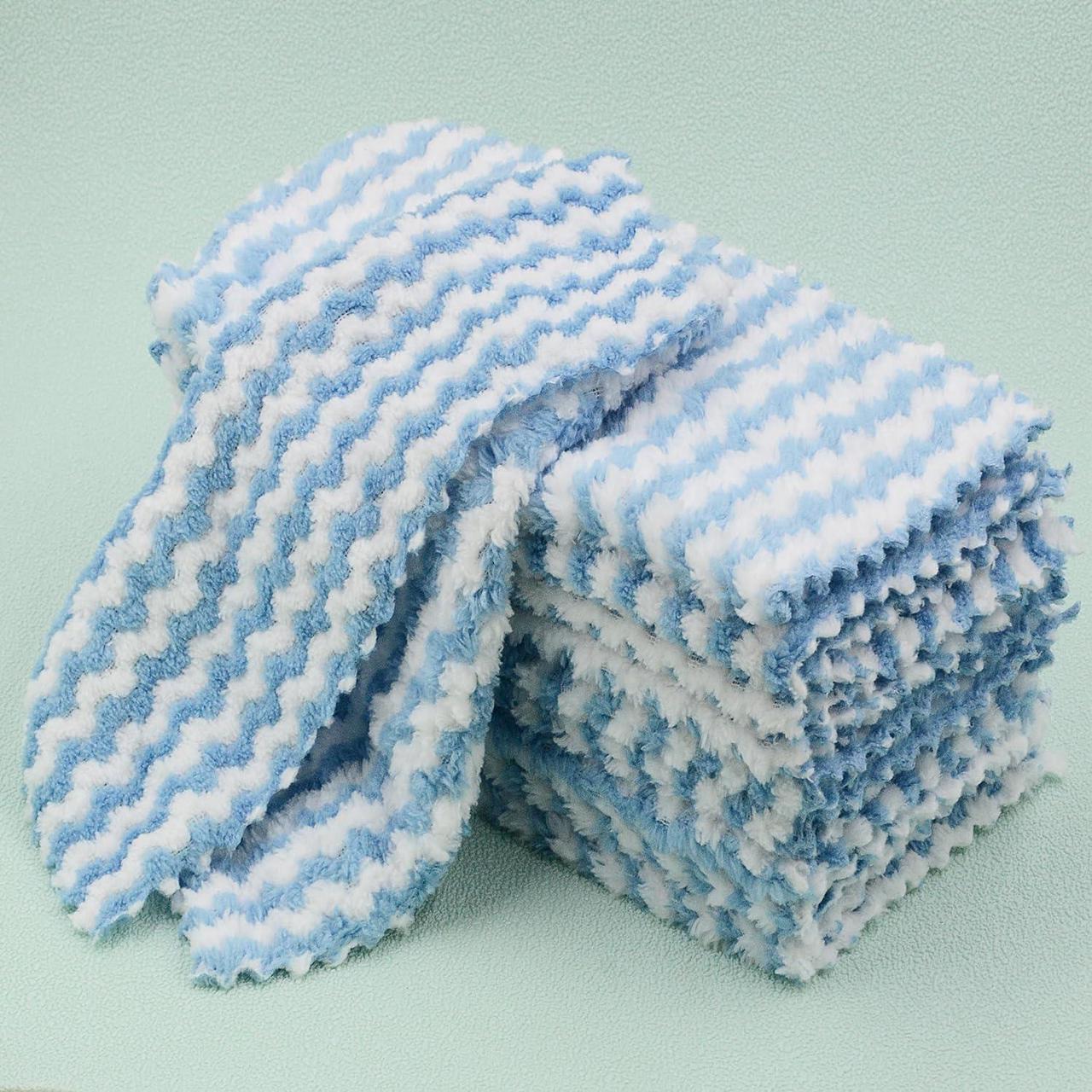 Alt view image 2 of 6 - 10PACK Kitchen Cleaning Cloths Microfiber Dish Cloths: All-Purpose Washing/Soft/Lint Free/Absorbent/Quick Dry Reusable Washable Towels for Bathroom/Car/Glass 10x10 - Blue