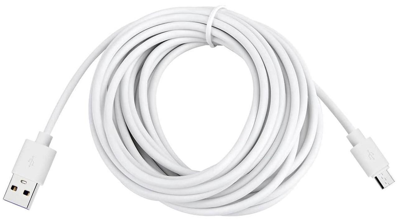 Main image of Charger Cord Replacement for Wyze Cam v3 Nest Yi Dome Arlo Q Camera Blink Ring Mini Cam - 12 ft Micro USB Cable Power