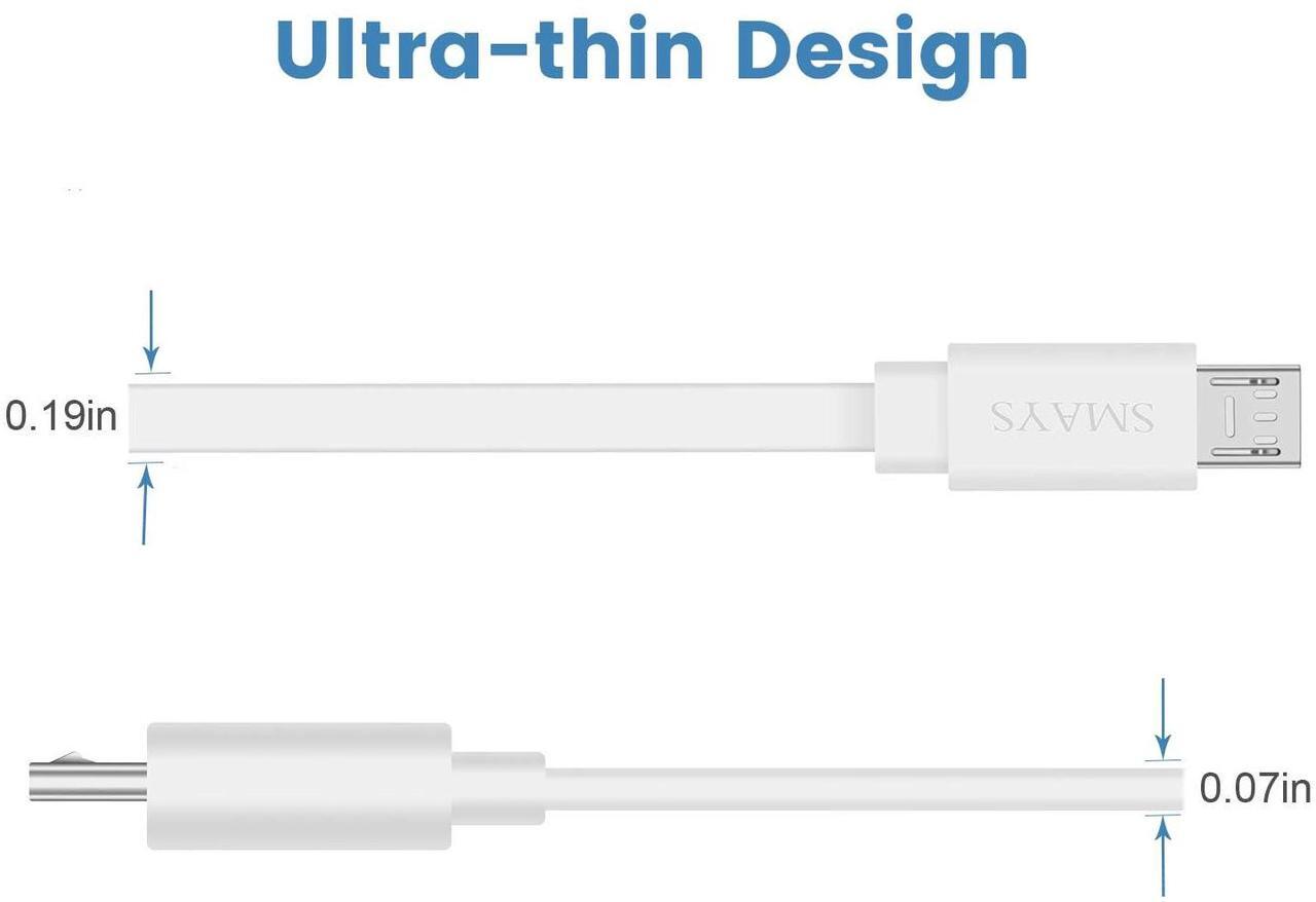 Alt view image 6 of 6 - 4-Pack 25 ft Extension Cable for WYZE Cam v4 WYZE Cam v3 and v3 Pro Camera Long Flat Micro USB Cord White