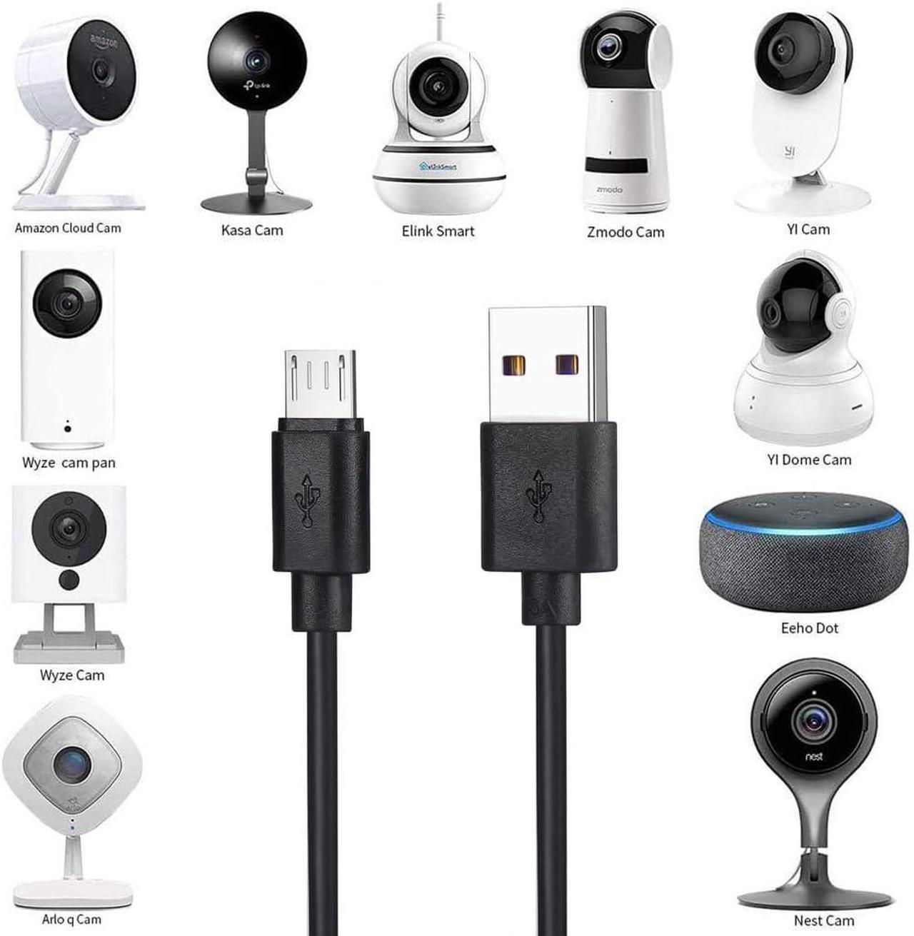 Alt view image 2 of 6 - 25 ft Micro USB Cable Replacement for Wyze Cam Nest Camera - Extra Long Extension Power Cord (Black)