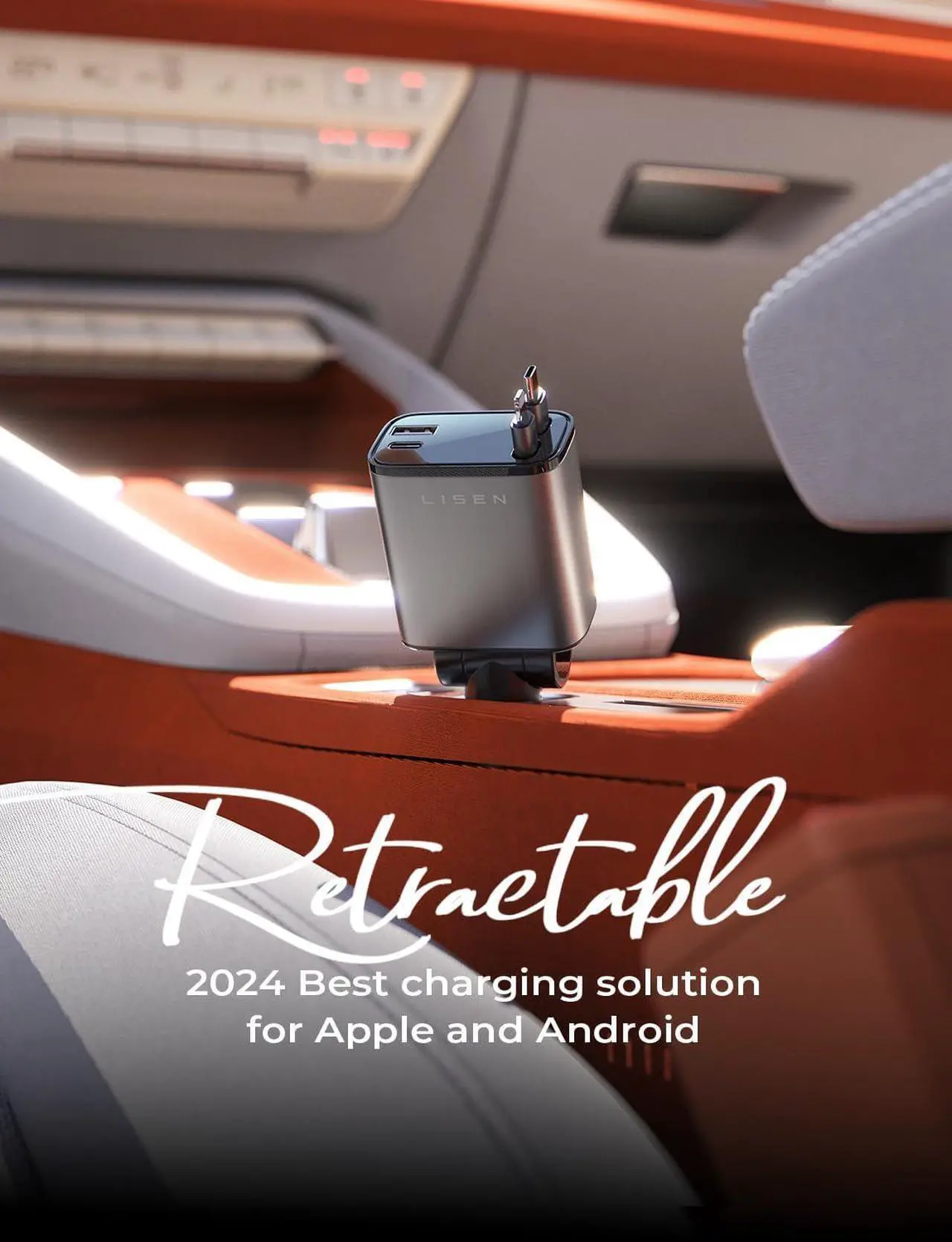 Alt view image 2 of 7 - Retractable Car Charger [69W USB C Car Accessories Adapter ] for iPhone 16 USB C Charger Fast Charging Travel Essentials Gifts for Women Men Road Trip Essentials for iPhone 16e 16 15 14 13 12