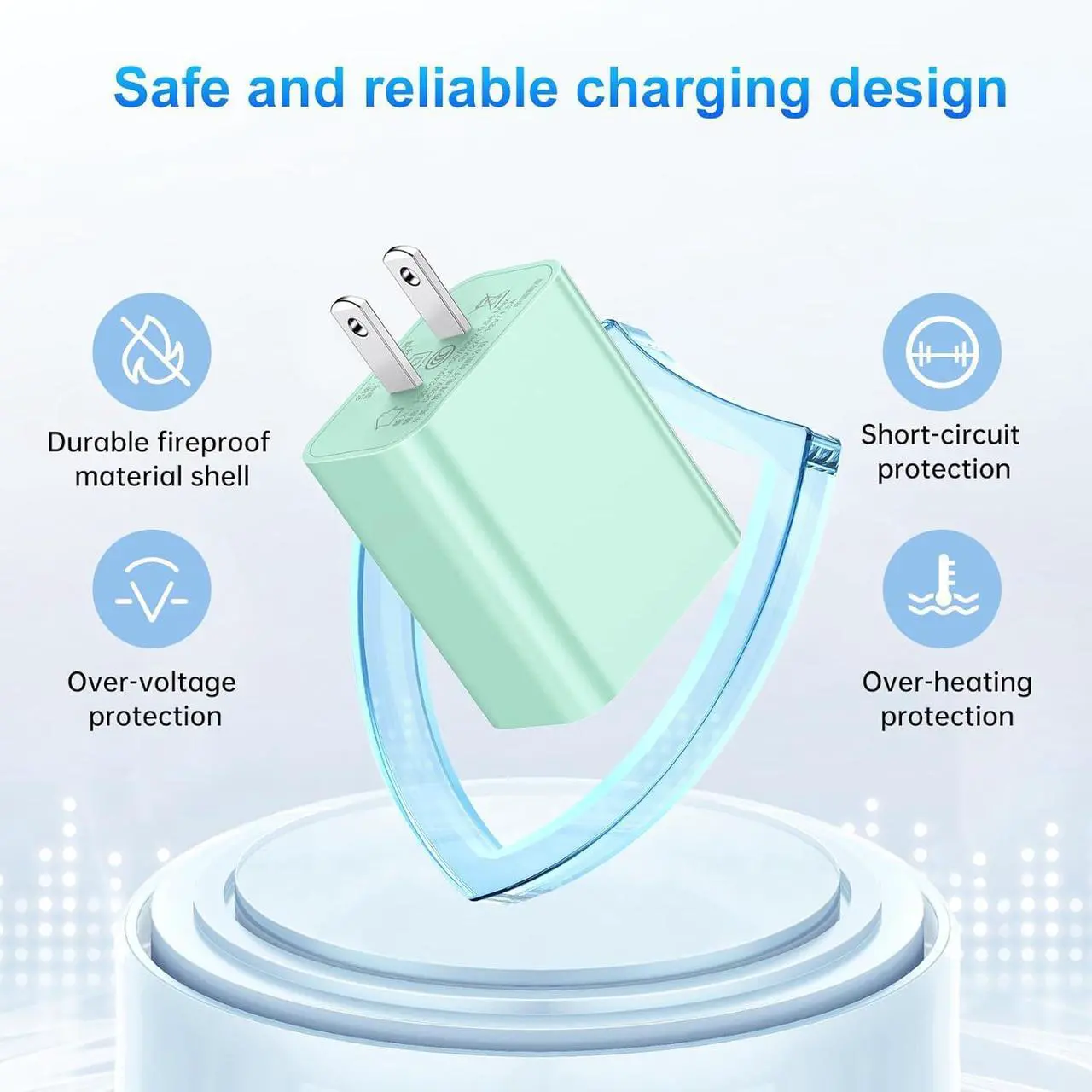 Alt view image 3 of 6 - Compatible with iPhone Charger Fast Charging 20W USB C Wall Charger with 3Pack 10FT USB C to Lightning Cable Phone Cable Fast Charging Compatible withi Phone 14/13/12/12 Pro Max/11