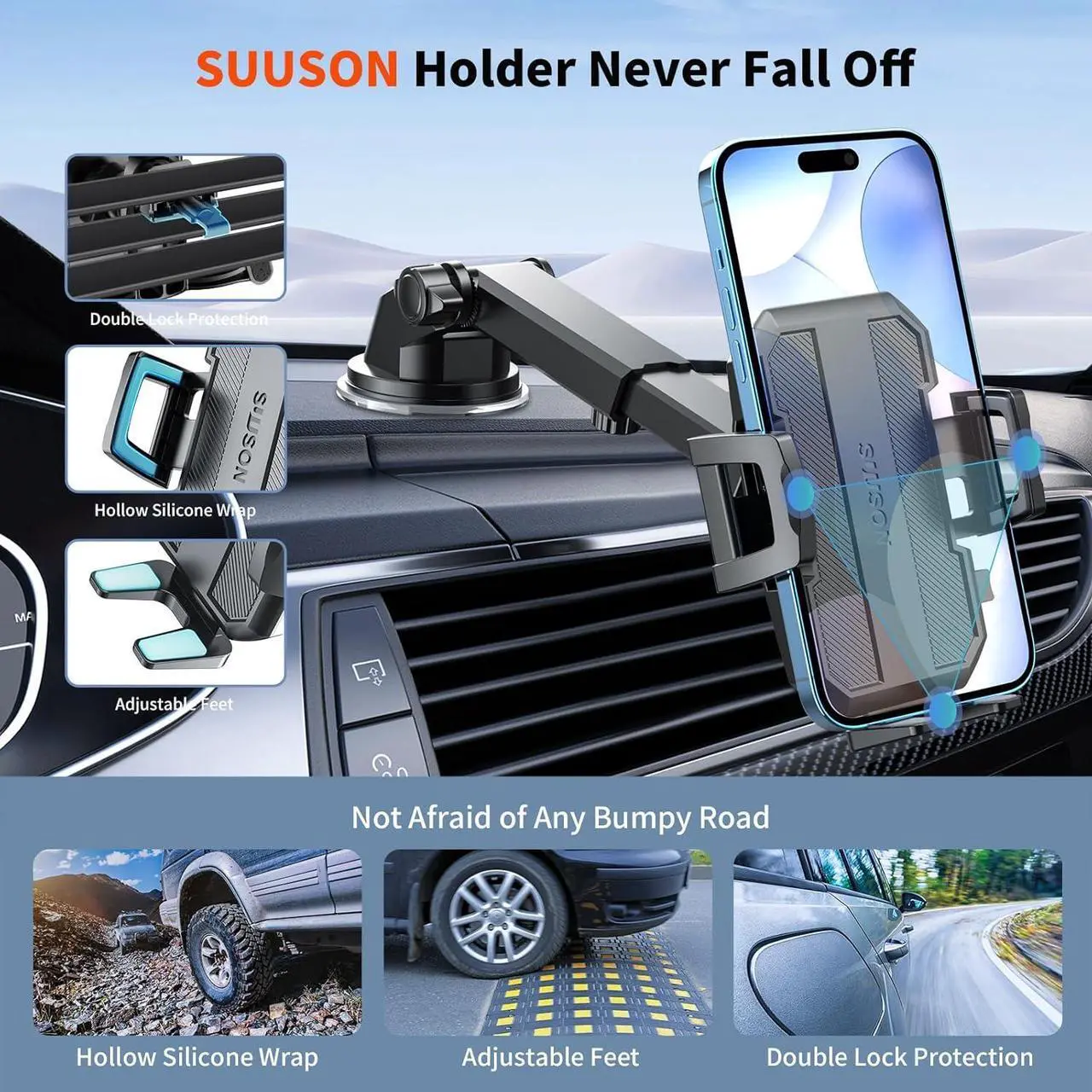 Alt view image 6 of 7 - 2026 Upgraded Vacuum Magnetic Car Phone Holder for Magsafe [78+LBS Strongest Suction & 2400gf Strongest Magnetic] 360 Adjustable Car Phone Mount for Your Car/Gym/Mirror/Shower for iPhone & Android
