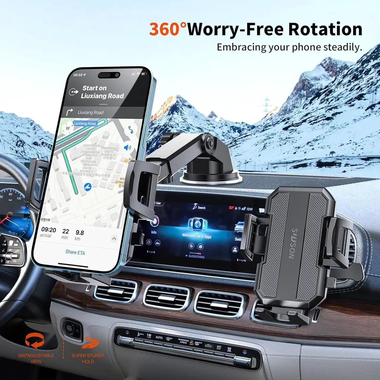Alt view image 7 of 7 - 2026 Upgraded Vacuum Magnetic Car Phone Holder for Magsafe [78+LBS Strongest Suction & 2400gf Strongest Magnetic] 360 Adjustable Car Phone Mount for Your Car/Gym/Mirror/Shower for iPhone & Android