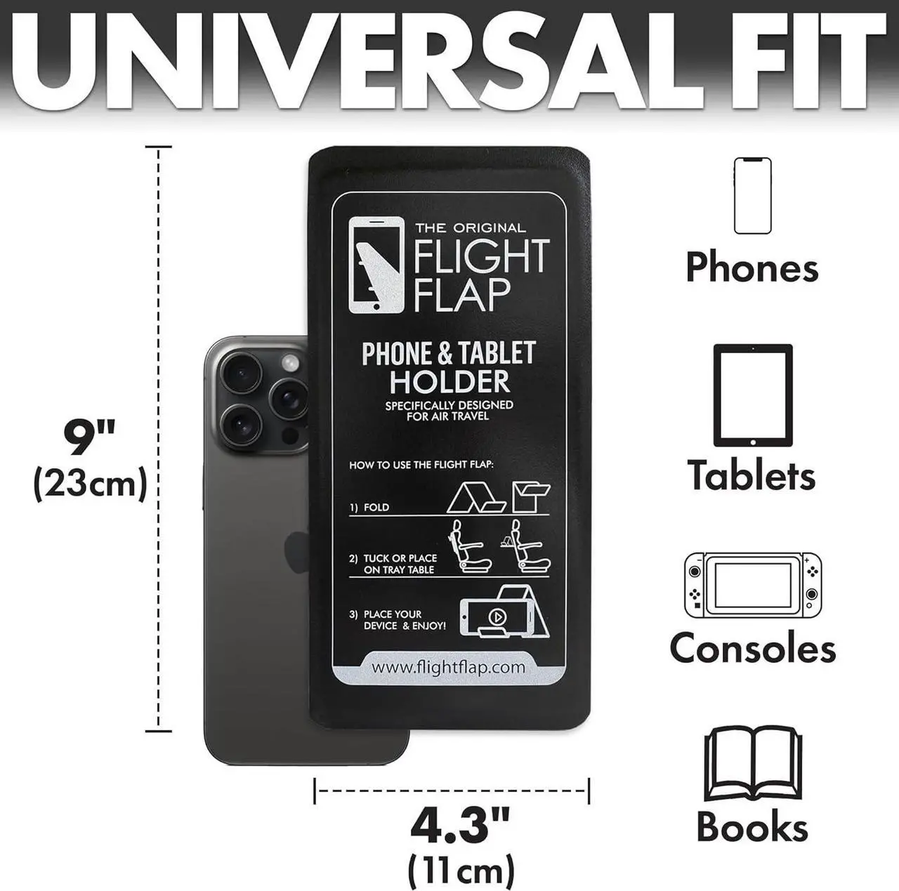 Alt view image 5 of 7 - Airplane Phone Holder Flexible Tablet and Cell Phone Holder Folding Cellphone Stand for Desk Bed Office Treadmill - Airplane Accessories Long Flight Travel - Plane Essentials (Black)