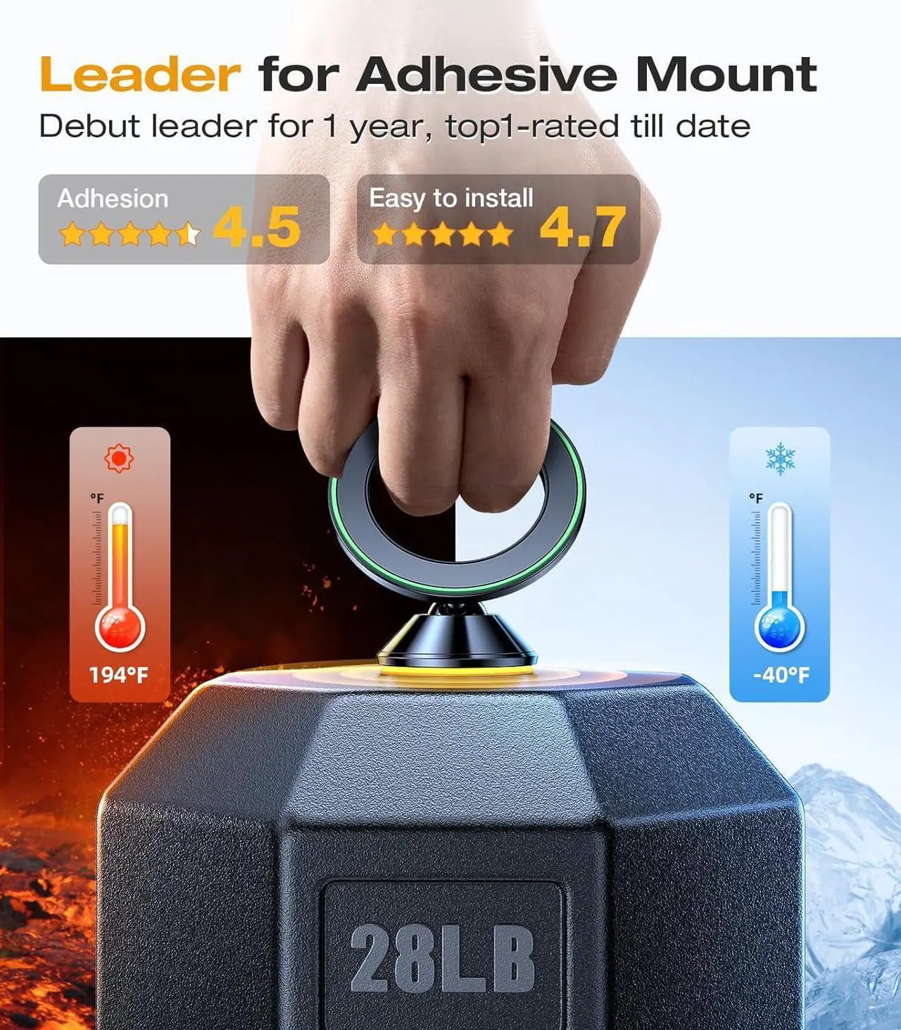 Alt view image 2 of 7 - for MagSafe Car Mount Dashboard [High & Low Temp Resistance] [Never Drop] Magnetic Phone Holder for Car 360 Rotatable Car Phone Holder Mount for iPhone 16 Pro Max 15 14 13 12 Plus Mini