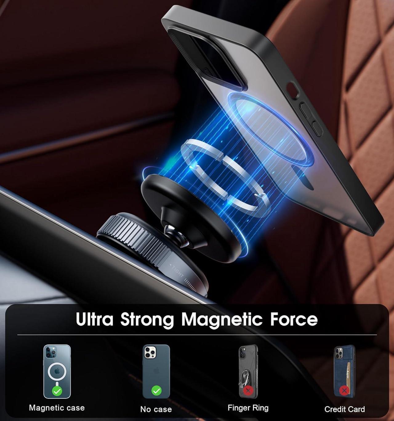 Alt view image 7 of 7 - Latest Magnetic Car Phone Holder Ultra Vacuum Suction Cup Phone Mount Magnetic Car Mount Cell Phone Holder for Your Car Accessories for iPhone 15 14 13 12 Android (Black)