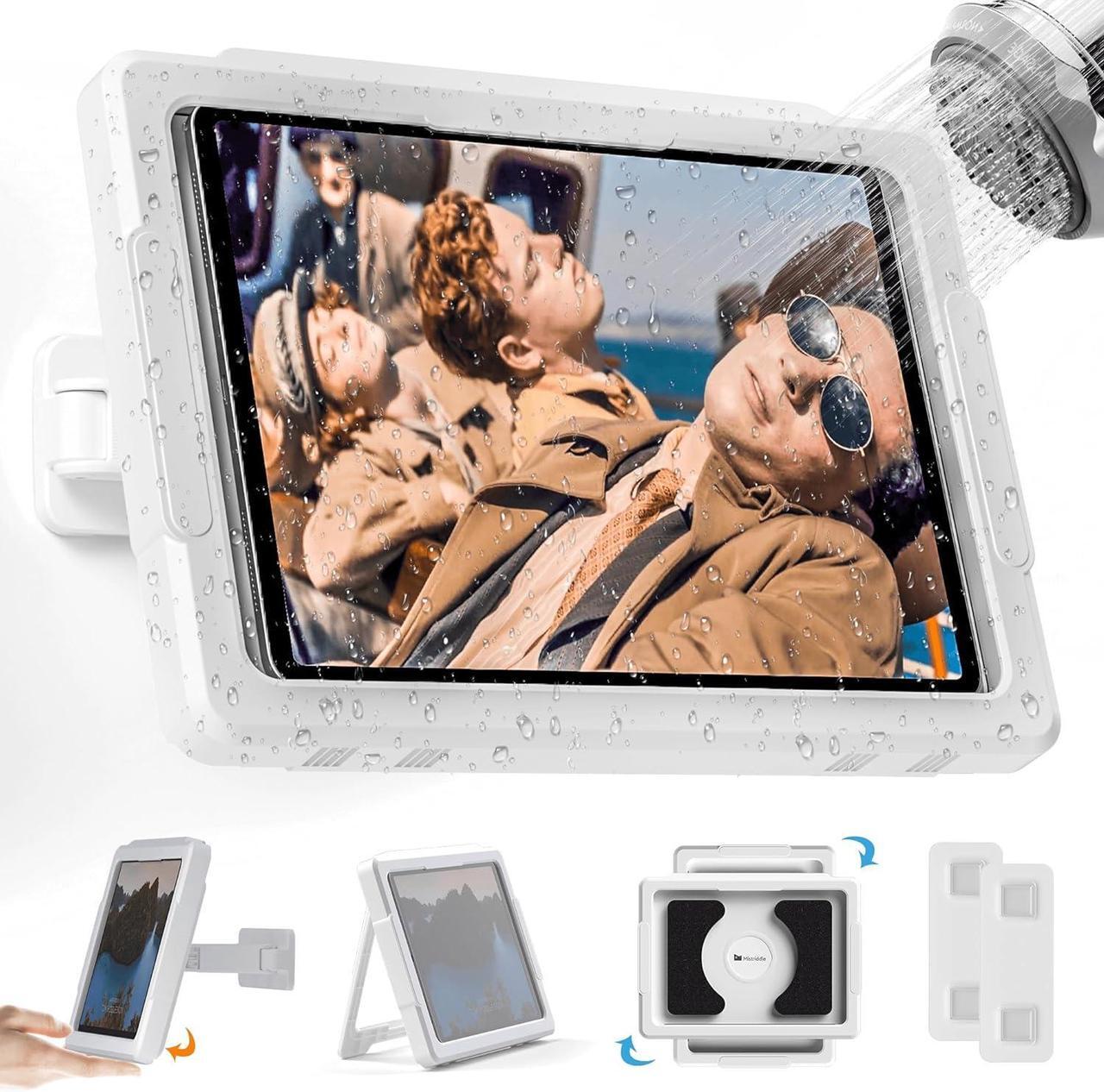 Main image of Shower iPad Holder Waterproof with 480 Rotation Retractable Adjustable Wall Mount Up to 11 Shower Tablet Holder for Bathroom Bathtub 2 Adhesive Fit for iPad iPad Pro 11(White)