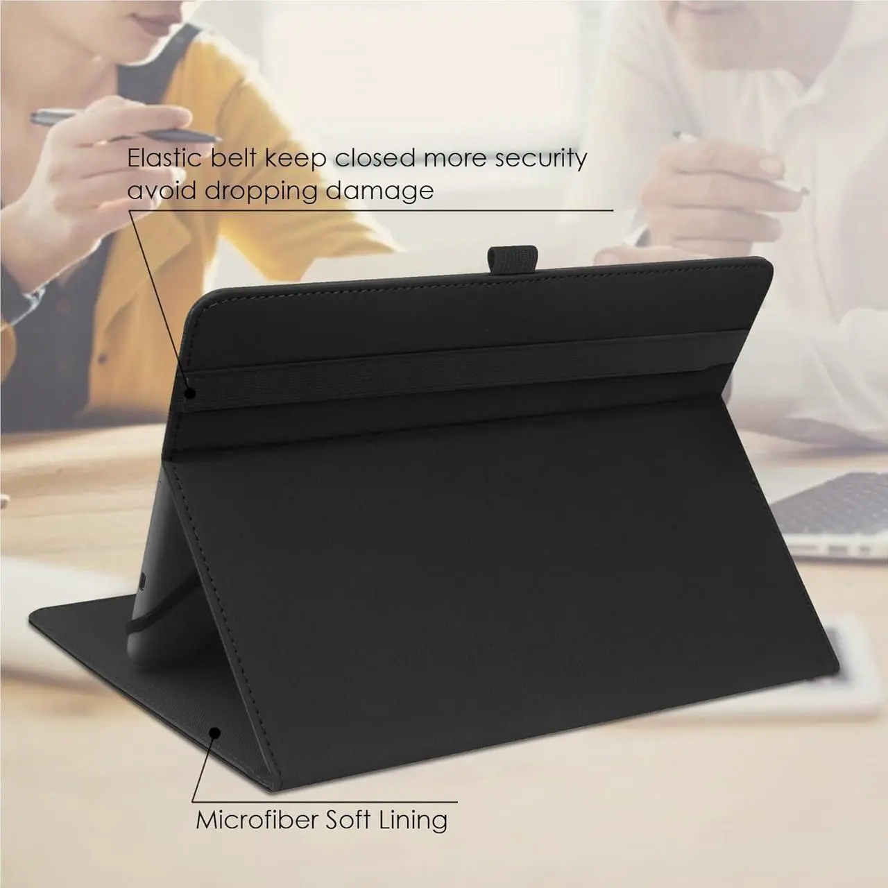 Main image of Universal 9 9.7 10.1 10.2 10.5 10.9 11 Tablet Case Protective Cover Stand Folio Case for 9-11 Inch Tablet Tablet Case Cover with Pen Holder for iPad  Other Tablet-Black