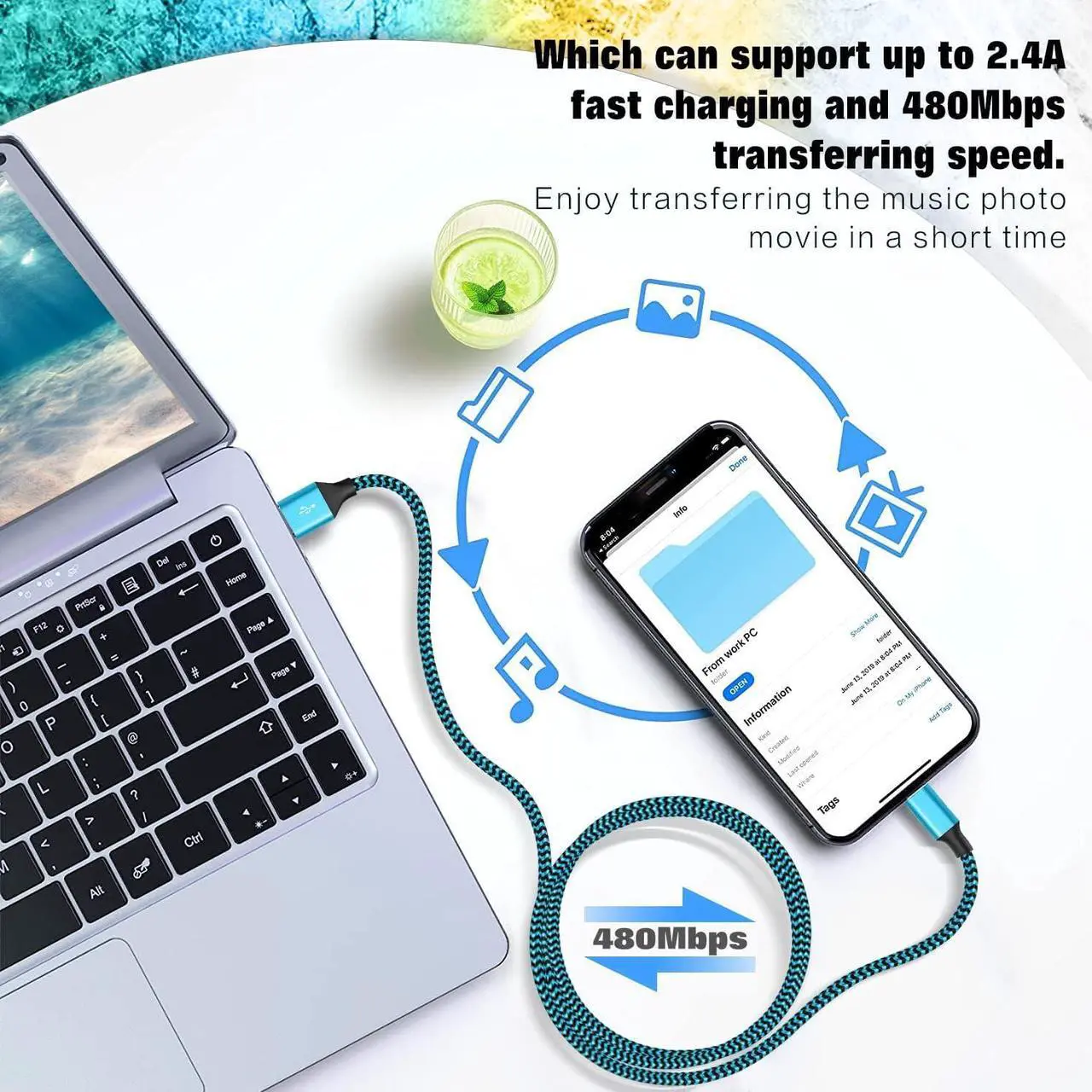 Alt view image 4 of 6 - for iPhone Charger 3 Pack 10FT USB Lightning Cable MFi Certified Fast Charging Nylon Braided for iPhone Charger Cord Compatible with iPhone 14 Plus 14 pro max 13 12 11 XS X XR 8 Plus 7 6 SE 5s