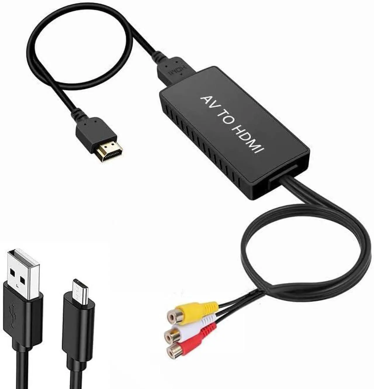 Alt view image 2 of 7 - RCA to HDMI Converter AV to HDMI 1080P RCA Composite CVBS Video Audio Converter Adapter Supporting PAL/NTSC for TV/PC/ PS3/ STB/Xbox VHS/VCR/Blue-Ray DVD Players