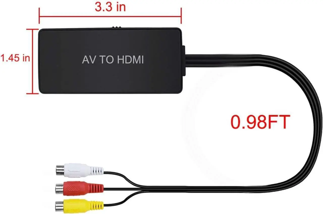 Alt view image 6 of 7 - RCA to HDMI Converter AV to HDMI 1080P RCA Composite CVBS Video Audio Converter Adapter Supporting PAL/NTSC for TV/PC/ PS3/ STB/Xbox VHS/VCR/Blue-Ray DVD Players