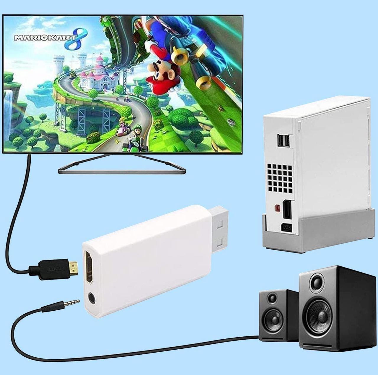 Alt view image 3 of 6 - Wii to HDMI Converter Output Video Audio Adapter with 3.5mm Audio Video Output Supports All Wii Display Modes Best Compatibility and Stability for Nintendo (Wii to HDMI Adapter)