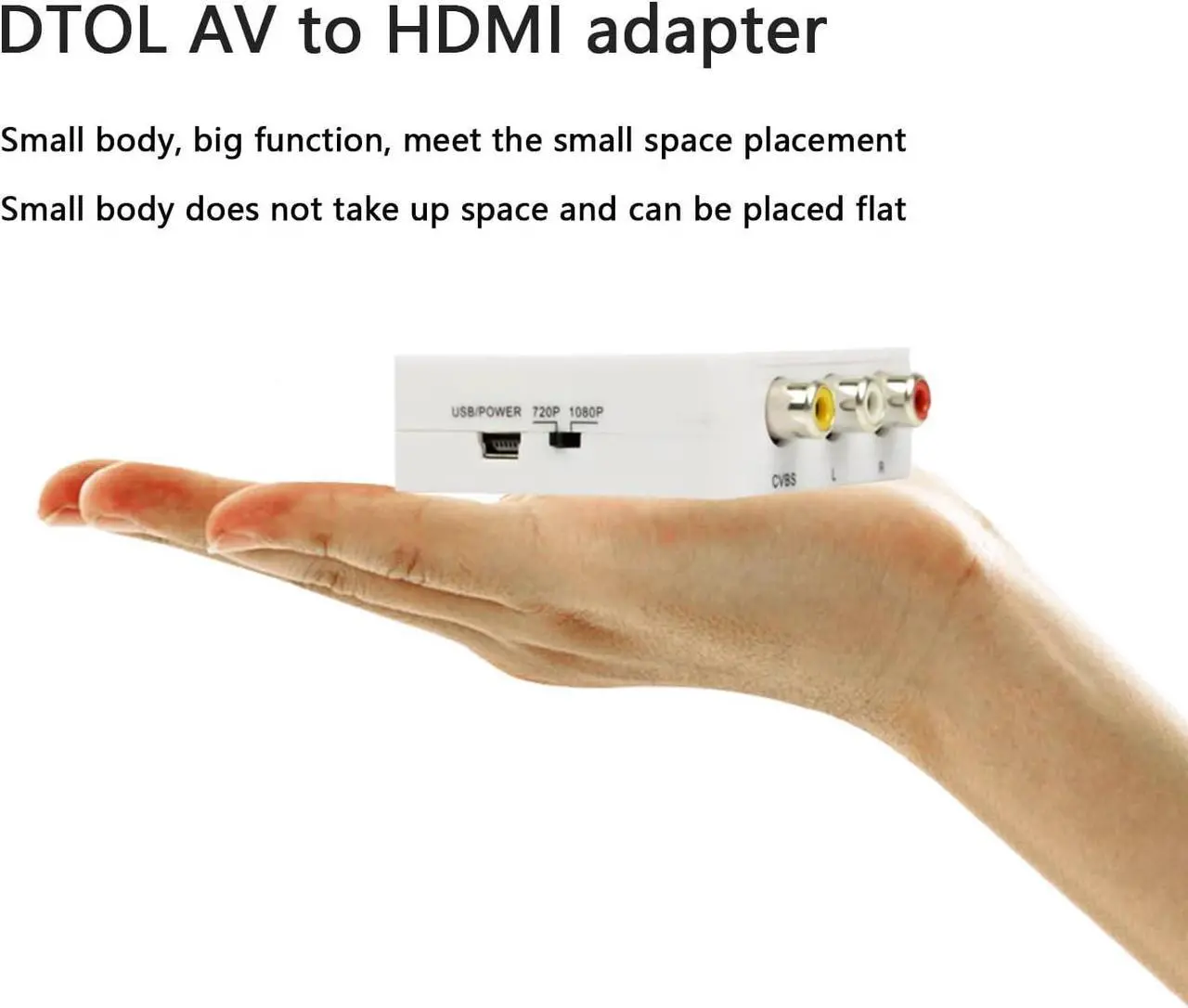 Alt view image 5 of 7 - RCA to HDMI AV to HDMI Converter 1080P Mini RCA Composite CVBS Video Audio Adapter for PAL/NTSC TV/PC/ PS3/ STB/Xbox VHS/VCR/Blue-Ray DVD Player