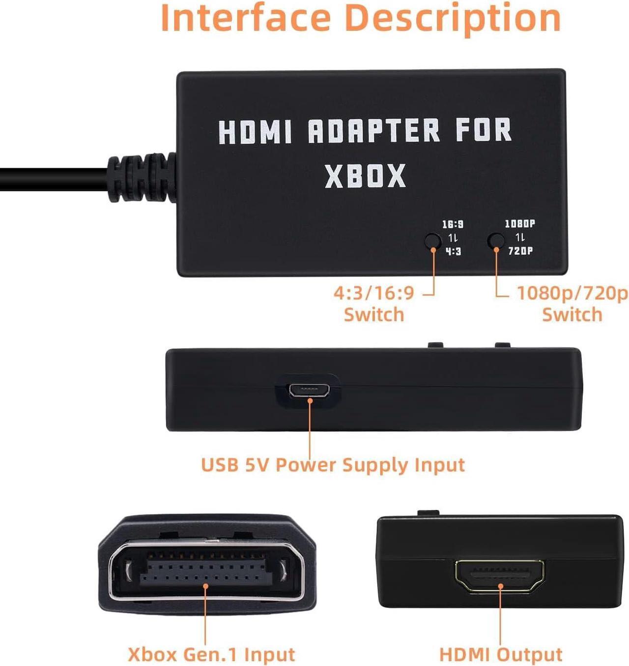 Alt view image 4 of 7 - Original Xbox to HDMI Adapter HD Link Cable Support 1080P/720P Xbox to HDMI Converter for Xbox Gen. 1 - Black