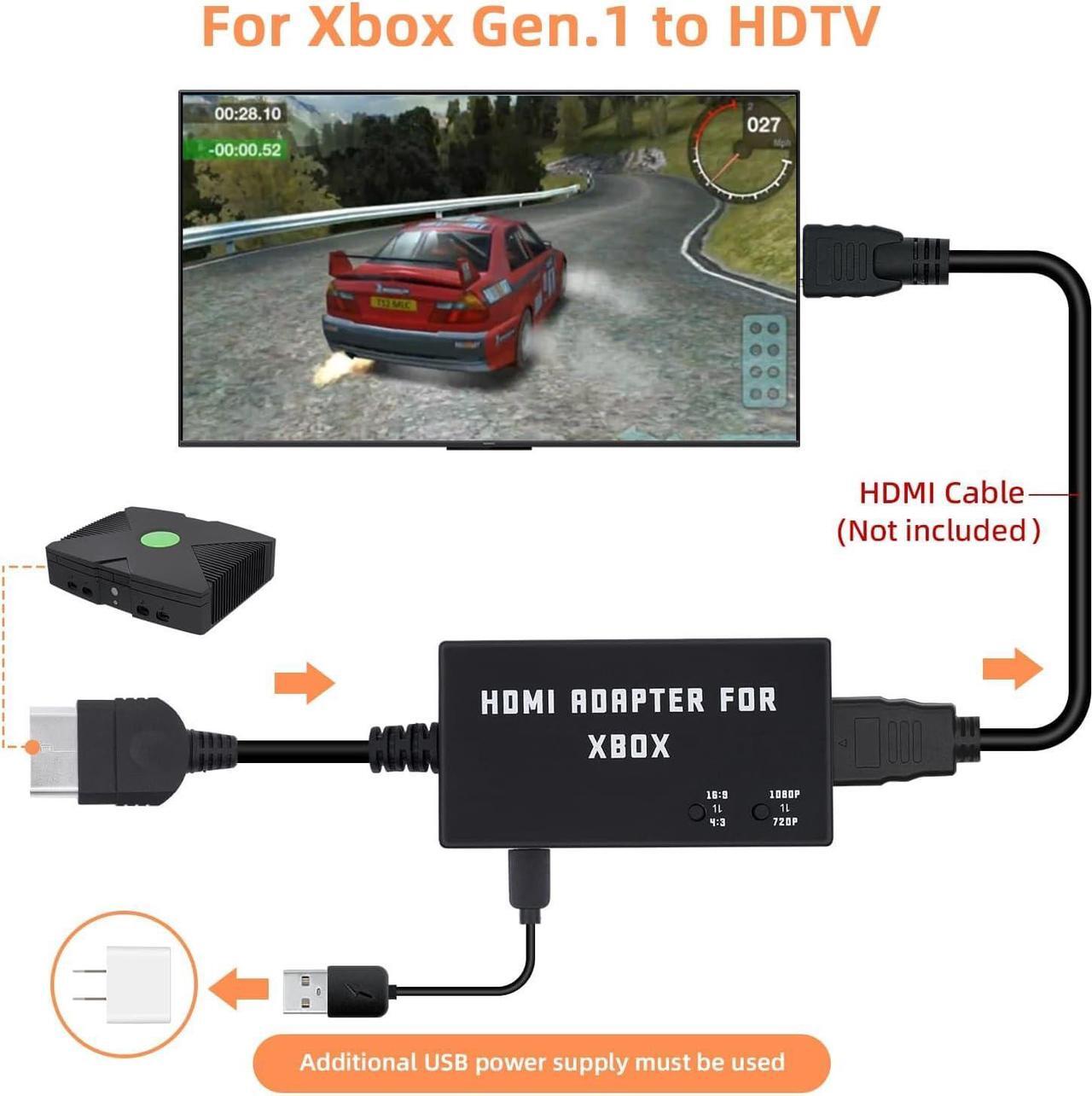 Alt view image 5 of 7 - Original Xbox to HDMI Adapter HD Link Cable Support 1080P/720P Xbox to HDMI Converter for Xbox Gen. 1 - Black