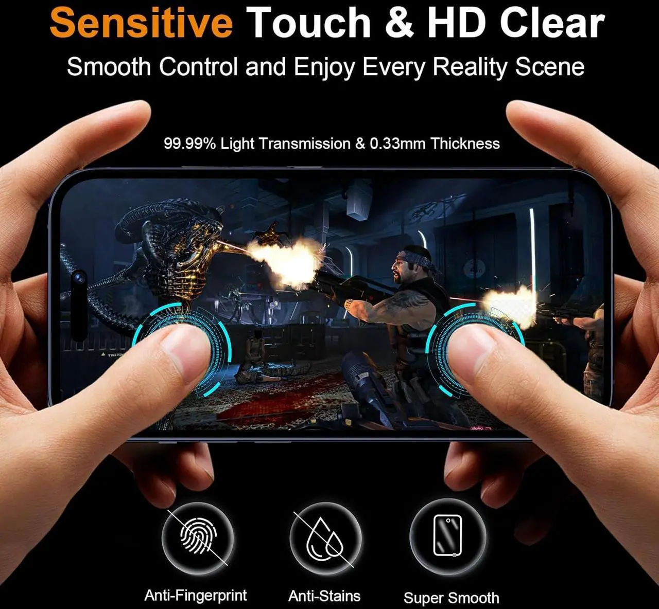 Alt view image 3 of 7 - 3 Pack Privacy Screen Protector for iPhone 15 Pro Max [6.7 Inch] with 3 Pack Camera Lens Protector Anti Spy Tempered Glass Film 9H Hardness HD Bubble Free Case Friendly - Black