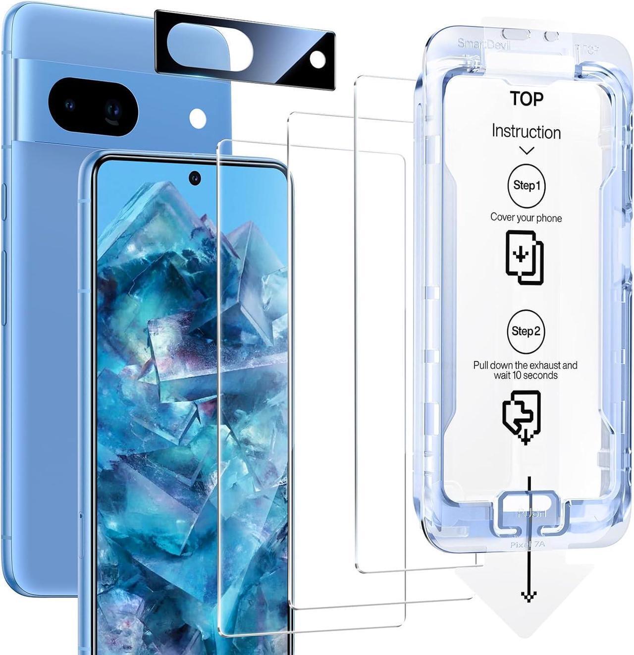Main image of [3 Pack for Google Pixel 8A Screen Protector with Camera Lens Protector Finger Print Reader Compatible Fast & Easy Installation Clear 9H Tempered Glass Film Alignment Frame