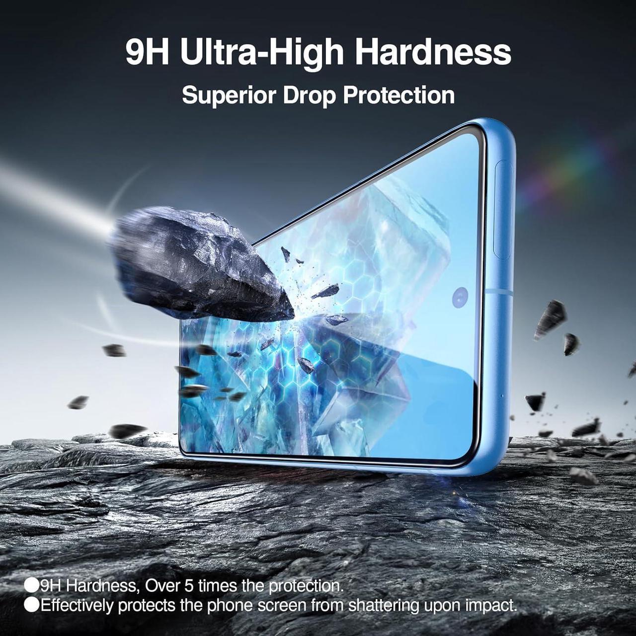 Alt view image 5 of 7 - [3 Pack for Google Pixel 8A Screen Protector with Camera Lens Protector Finger Print Reader Compatible Fast & Easy Installation Clear 9H Tempered Glass Film Alignment Frame