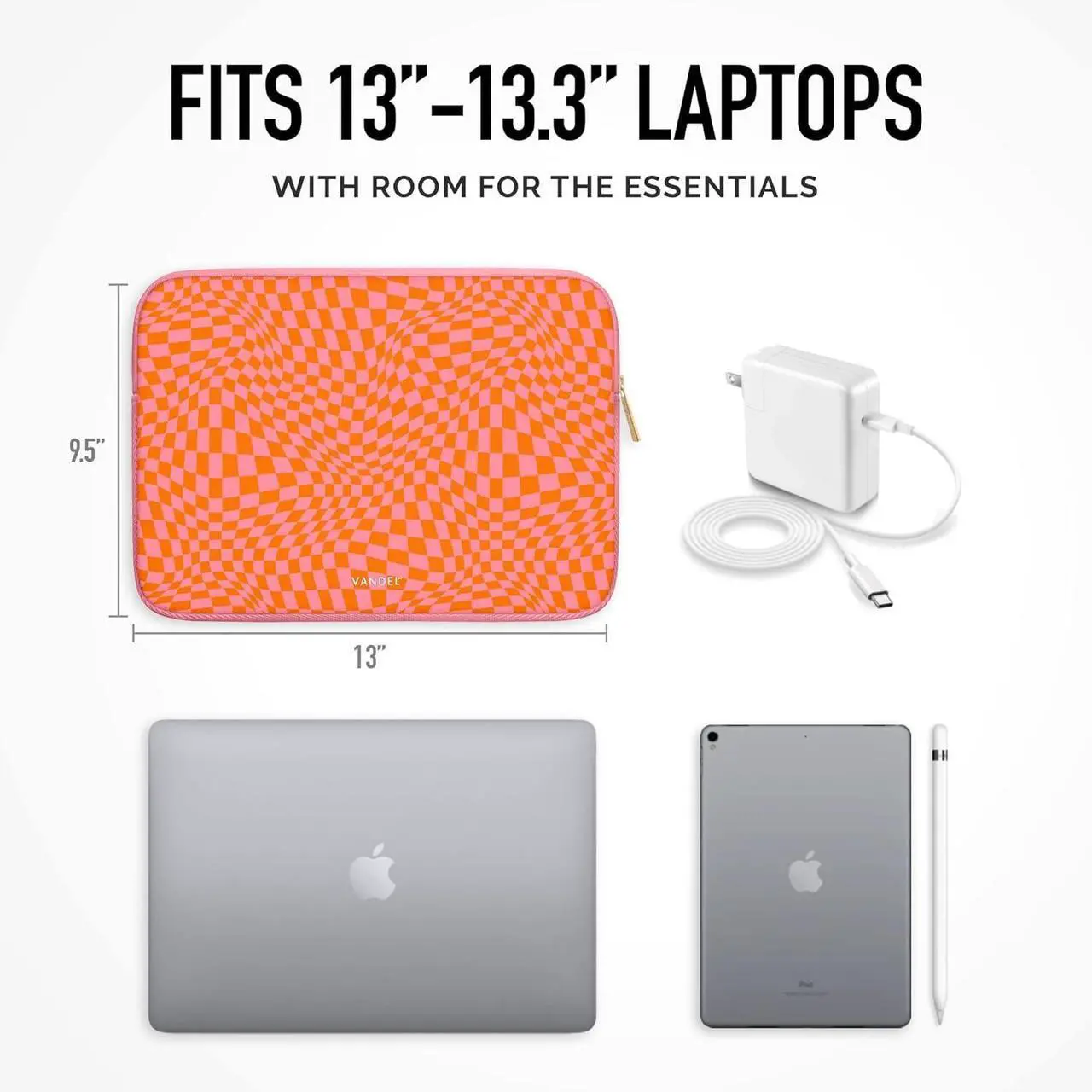 Alt view image 4 of 7 - Vandel MacBook Air 13 inch Laptop Sleeve Fits 13-13.3 inch Laptops: Neoprene MacBook Pro & Air Case Chromebook HP Soft Cover | Thin Computer Carrying Bag Pink Mac (M1 & M2) Pouch