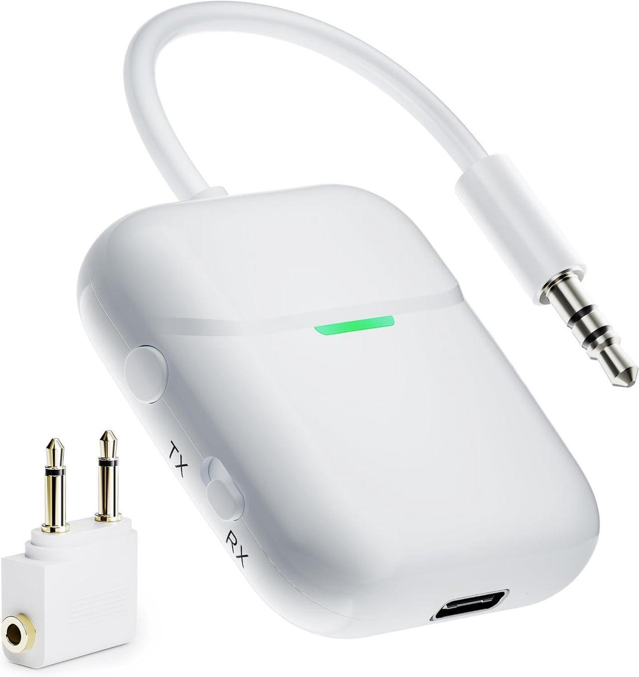 Main image of Bluetooth Transmitter Receiver for 2 AirPods or BT Devices Bluetooth Wireless Transmitter for Headphones 3.5mm Aux Audio Jack Adapter for Airplane