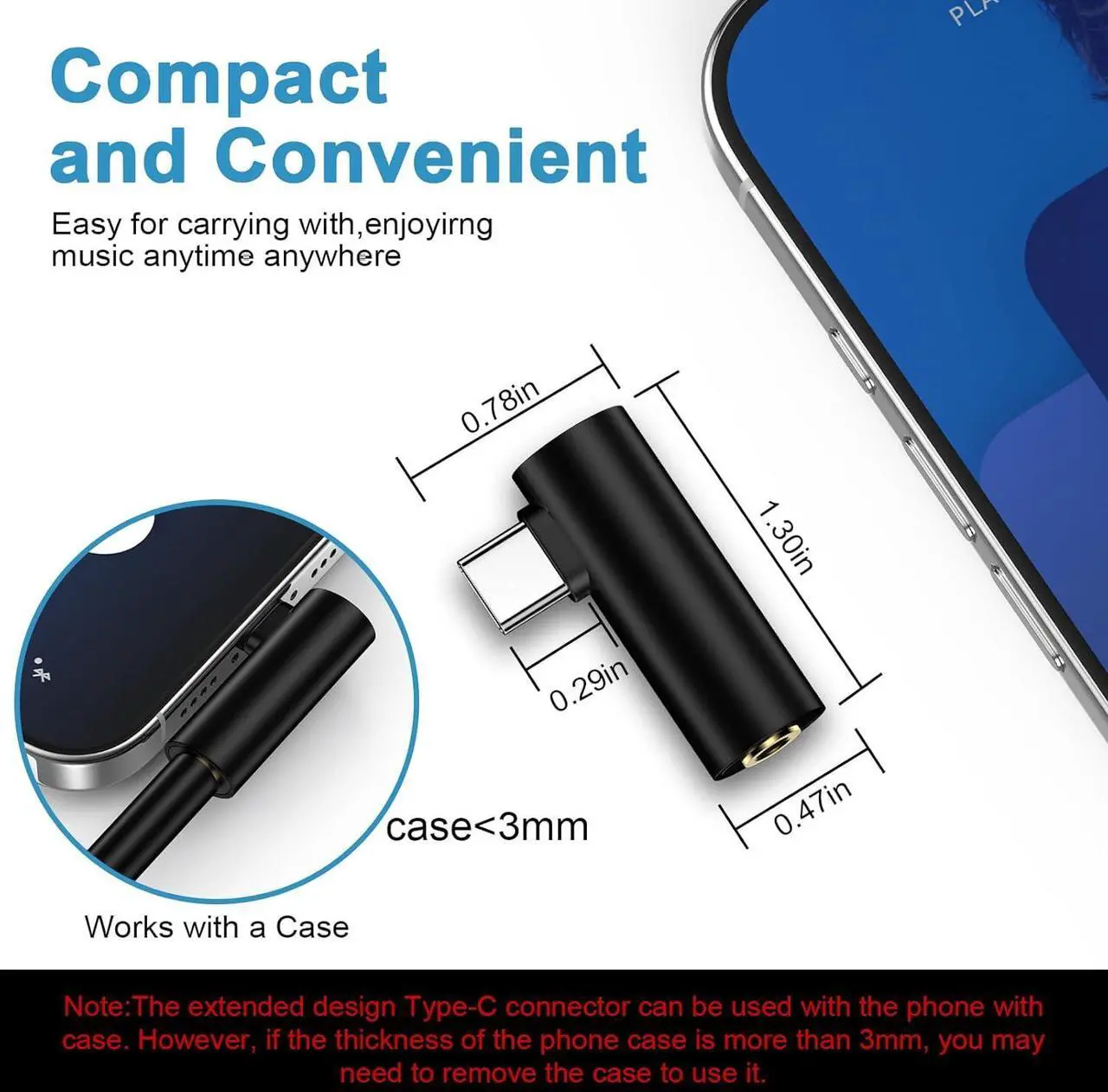Alt view image 3 of 7 - USB C to 3.5mm Headphone Jack Adapter for  Galaxy A16 A35 S25 Ultra S25 Plus S25 A55 S24 FE S23 Z Fold Flip 6 Android Phone Right Angle Type C to Audio Adapter Headphone Adapter Aux Adapter