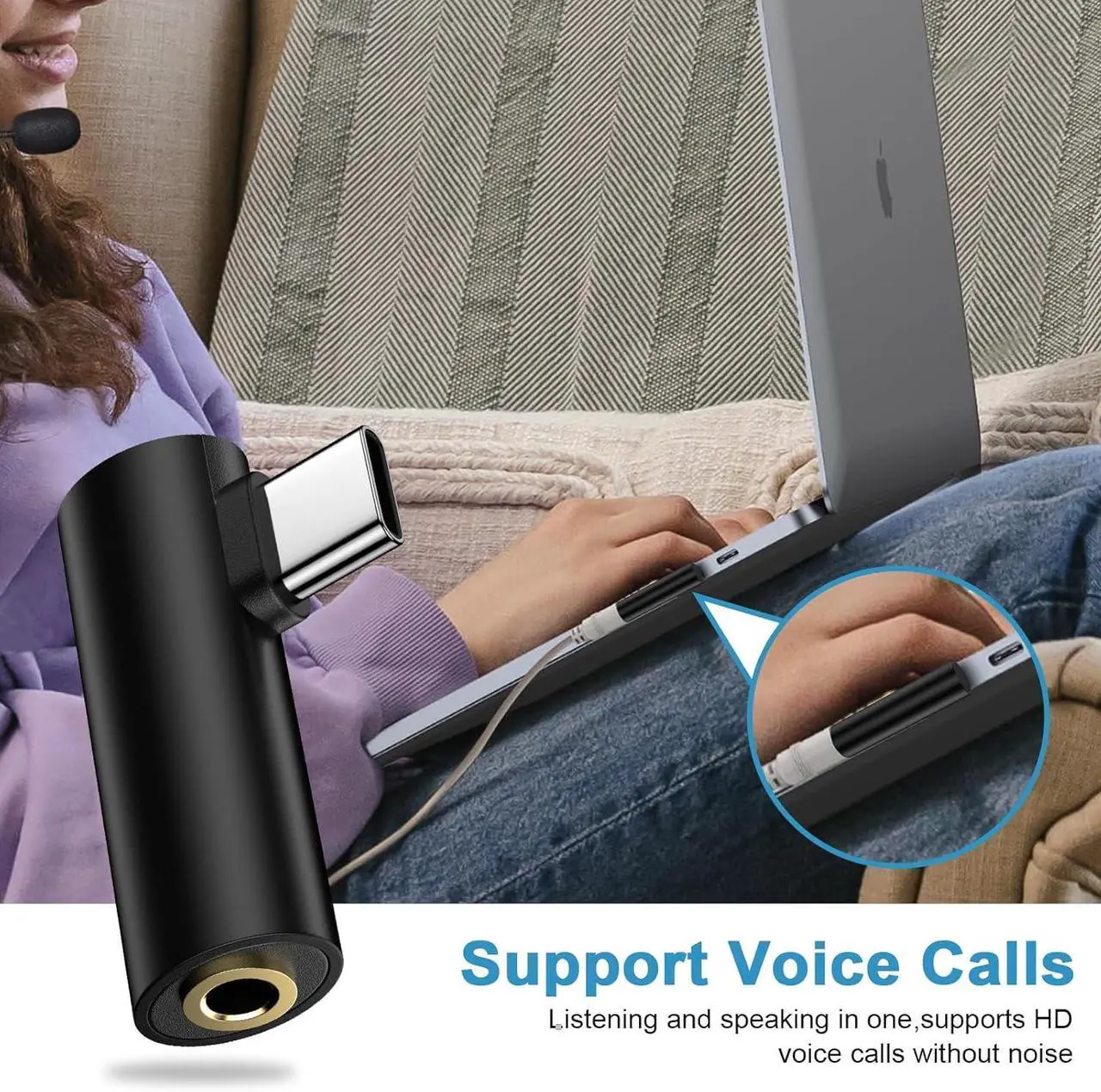 Alt view image 5 of 7 - USB C to 3.5mm Headphone Jack Adapter for  Galaxy A16 A35 S25 Ultra S25 Plus S25 A55 S24 FE S23 Z Fold Flip 6 Android Phone Right Angle Type C to Audio Adapter Headphone Adapter Aux Adapter