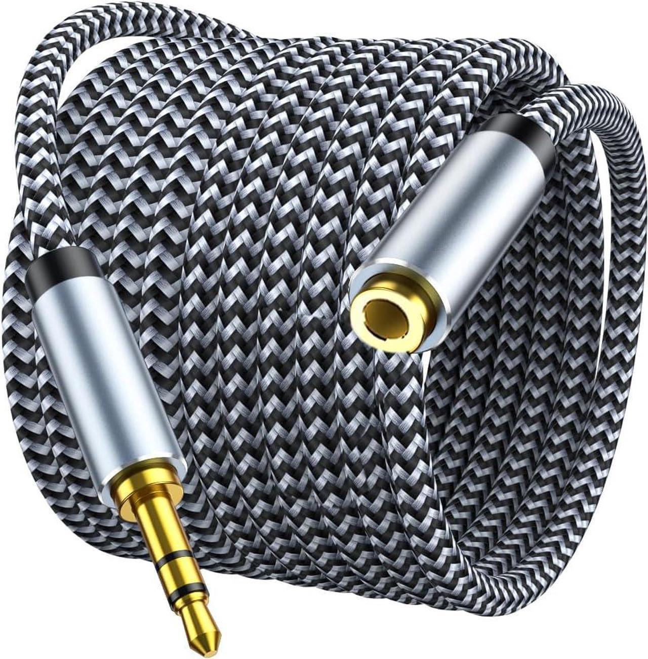 Main image of 3.5 mm Headphone Extension Cable Male to Female Aux Cord Extender with Nylon Braid 6.6 ft Extender for Smartphones Tablets Media Players
