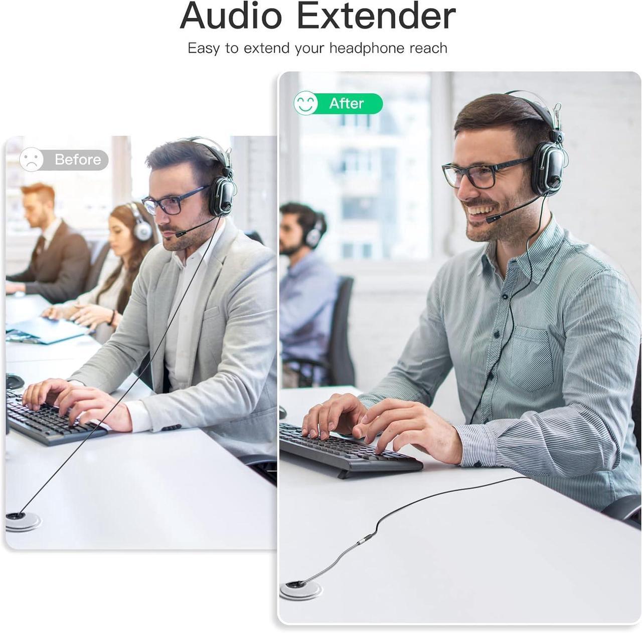 Alt view image 2 of 7 - 3.5 mm Headphone Extension Cable Male to Female Aux Cord Extender with Nylon Braid 6.6 ft Extender for Smartphones Tablets Media Players