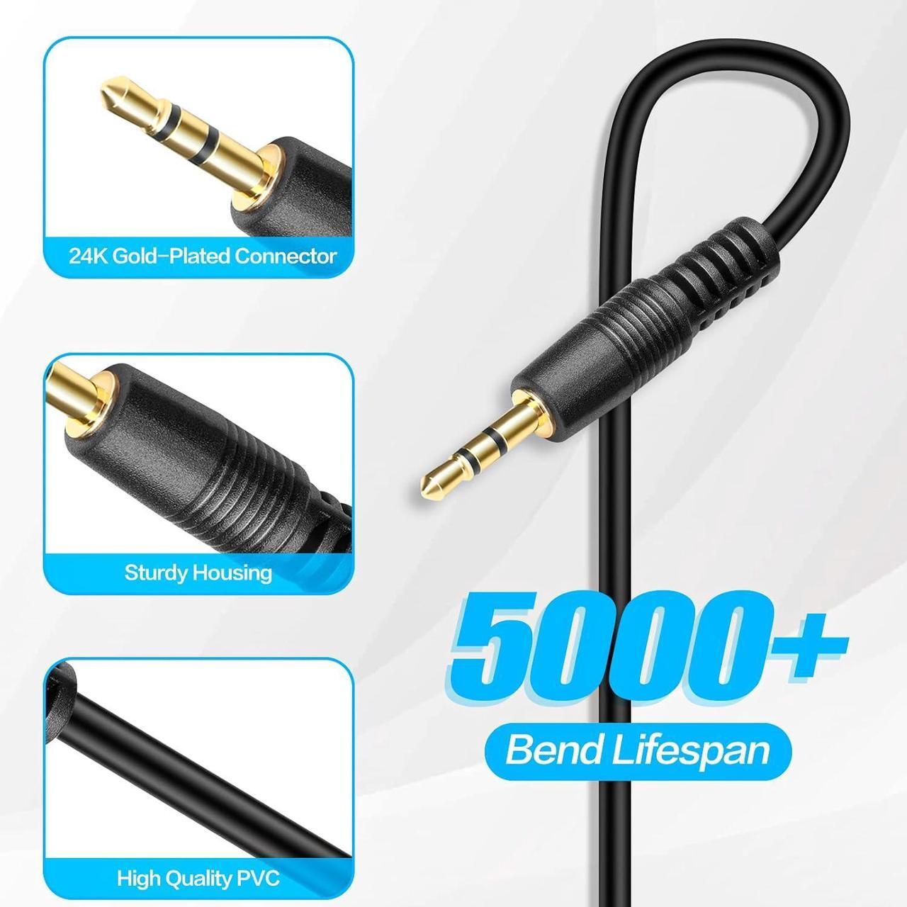 Alt view image 4 of 7 - 1.5M 5 Feet 3.5mm Jack Audio Stereo Earphone M/F Extension Cable Cord Male to Female