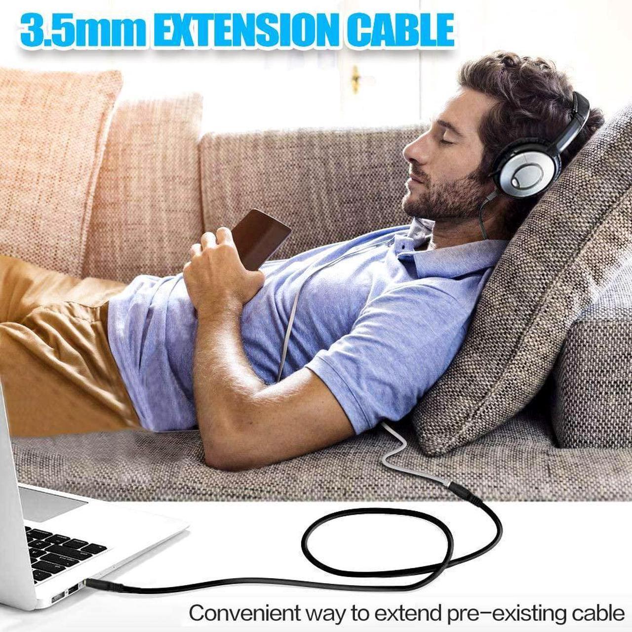 Alt view image 7 of 7 - 1.5M 5 Feet 3.5mm Jack Audio Stereo Earphone M/F Extension Cable Cord Male to Female