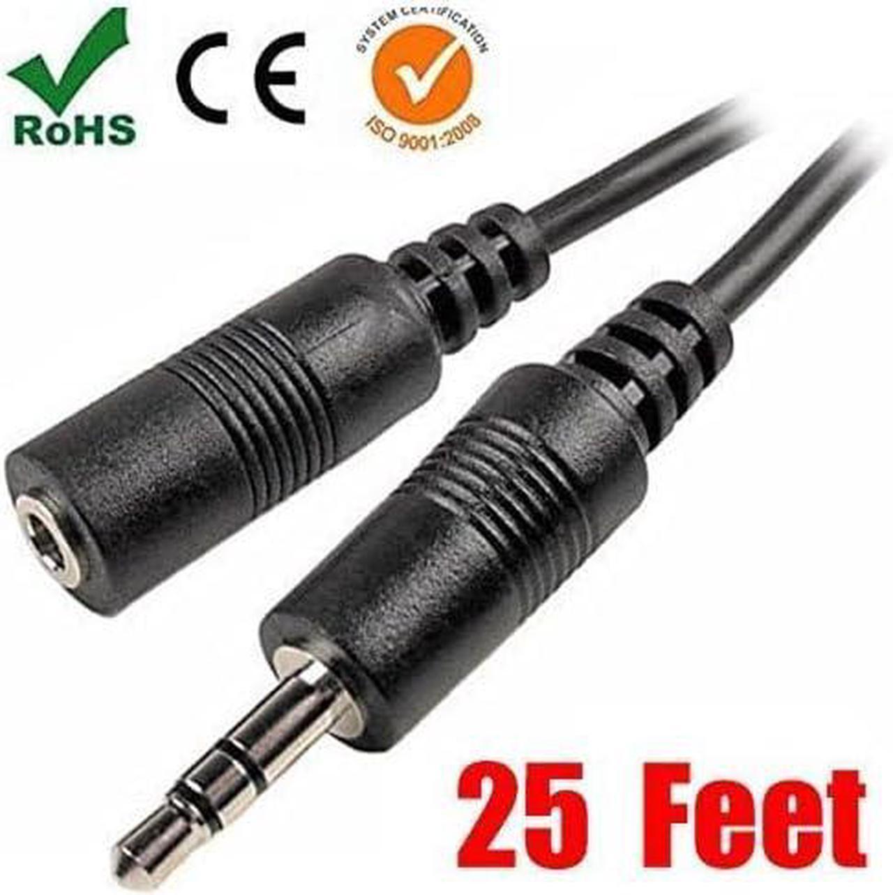 Alt view image 4 of 6 - ? 25 Feet 3.5mm Male to Female Stereo Audio Cable for Phones Headphones Speakers Tablets PCs MP3 Players and More