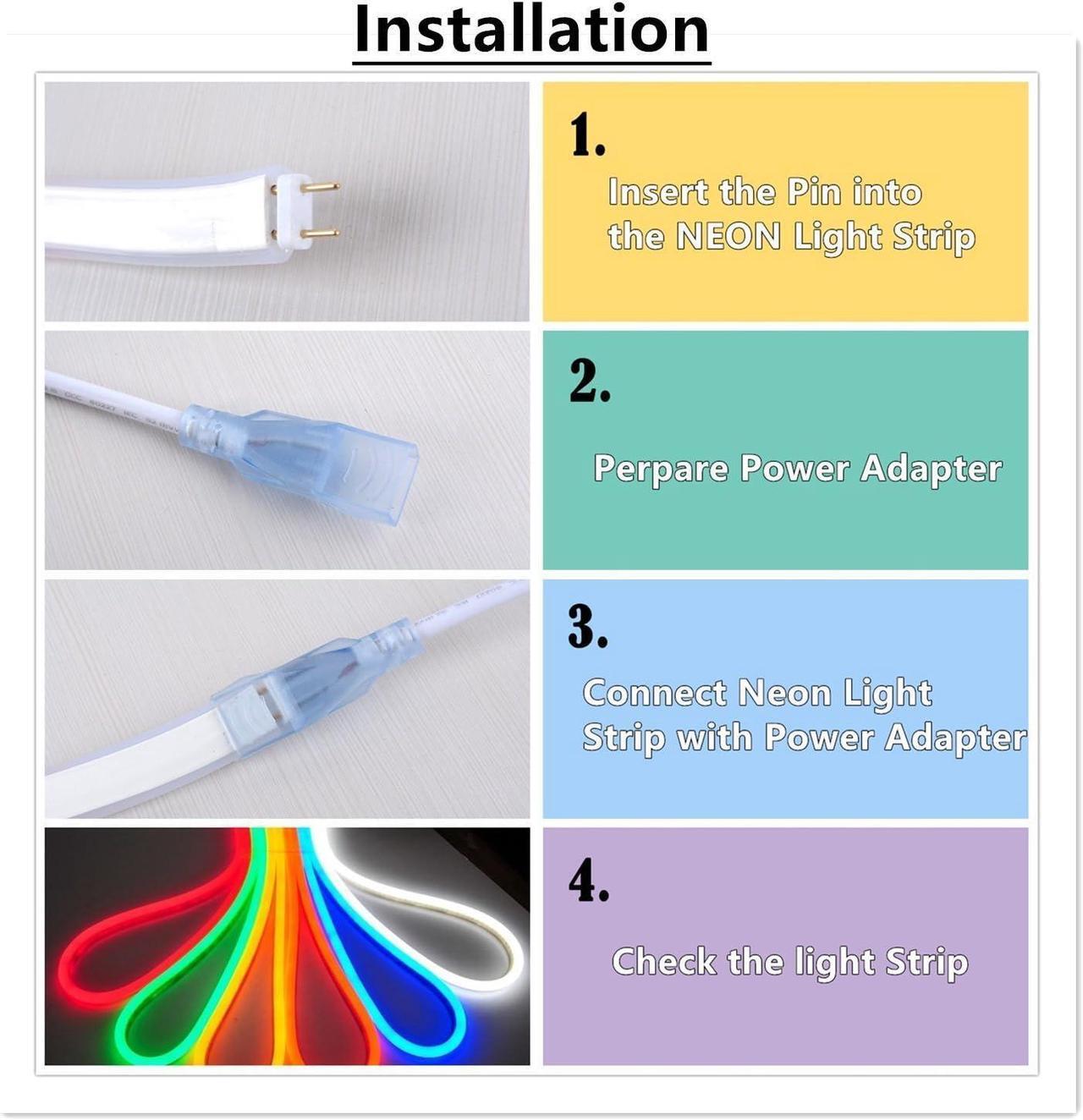 Alt view image 5 of 7 - Neon Led AC 110-120V LED NEON Light Strip Phone APP or Remote Control/Music Sync/Flexible/Waterproof/Dimmable/Multi-Modes LED Rope Light (Red 5m/16.4ft)