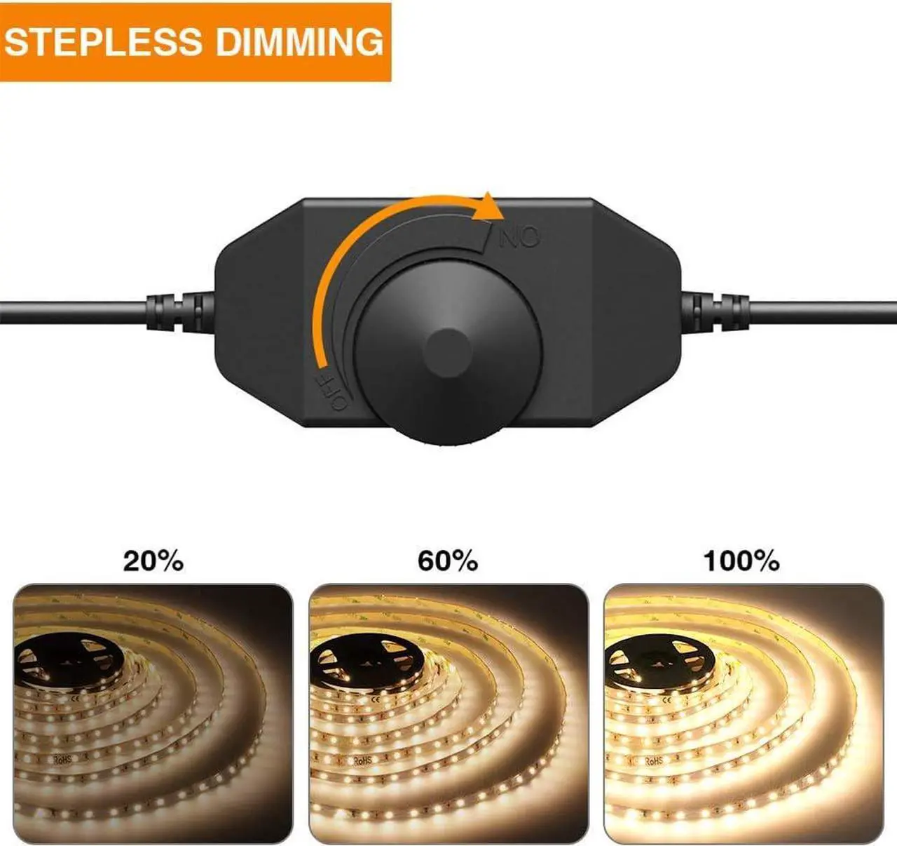 Alt view image 4 of 7 - Warm LED Strip Lights 16.4ft Dimmable Strip Lighting 3000K 5m 12v Tape Light 2835 LEDs Flexible Warm White Rope Light for Home Kitchen Under Cabinet Bedroom Christmas Decor Non-Waterproof