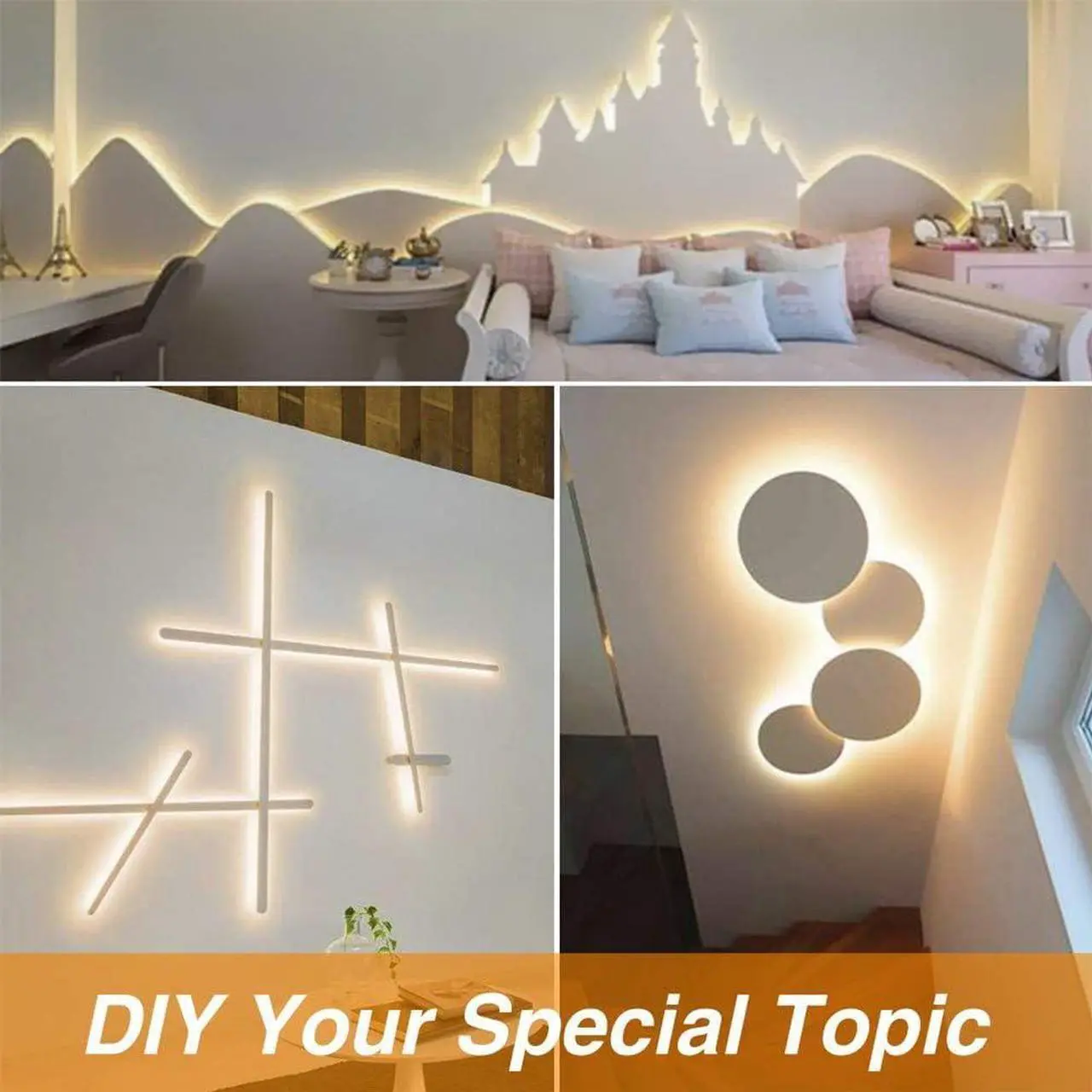 Alt view image 6 of 7 - Warm LED Strip Lights 16.4ft Dimmable Strip Lighting 3000K 5m 12v Tape Light 2835 LEDs Flexible Warm White Rope Light for Home Kitchen Under Cabinet Bedroom Christmas Decor Non-Waterproof
