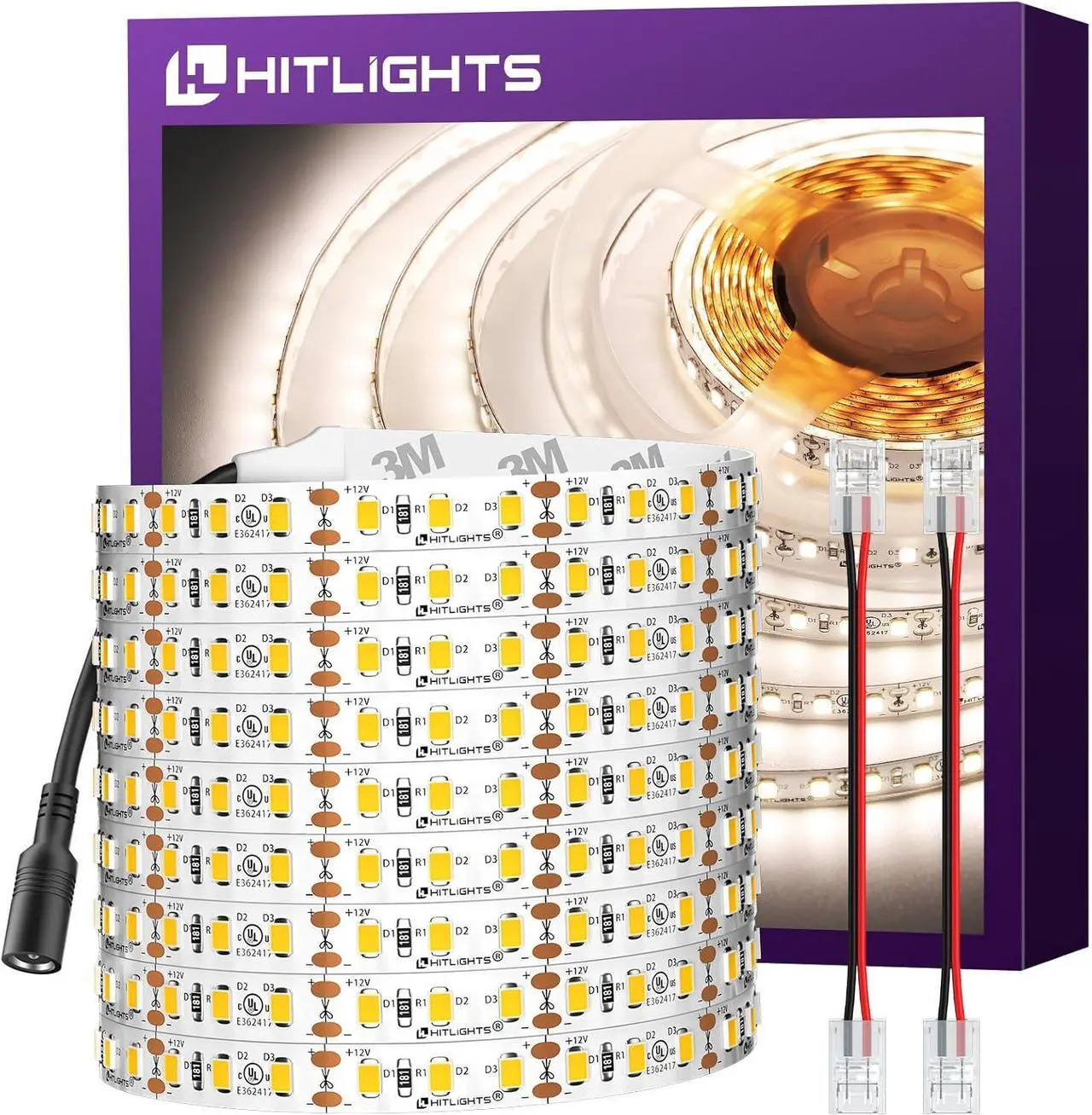 Main image of LED Strip Lights Neutral White 4000K 24.6ft High Density 12V Tape Light Dimmable 900 LEDs CRI>90 UL Listed Flexible Rope Lights for Bedroom Kitchen Cabinet(Power Source Not Included)