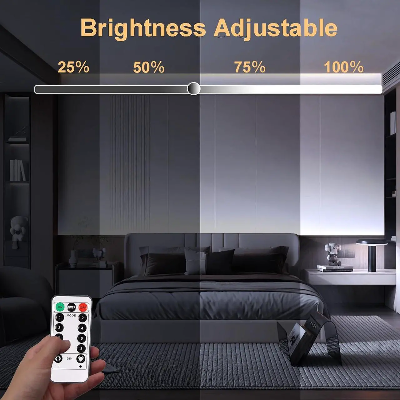 Alt view image 3 of 7 - 2 PCS Strip Lights Battery Operated 9.8Ft 90 LED Strip Lights Self-Adhesive with Remote Timer Flexible Cuttable Light Strip for Bedroom TV Boat Kitchen Cupboard Decor (Cool White)