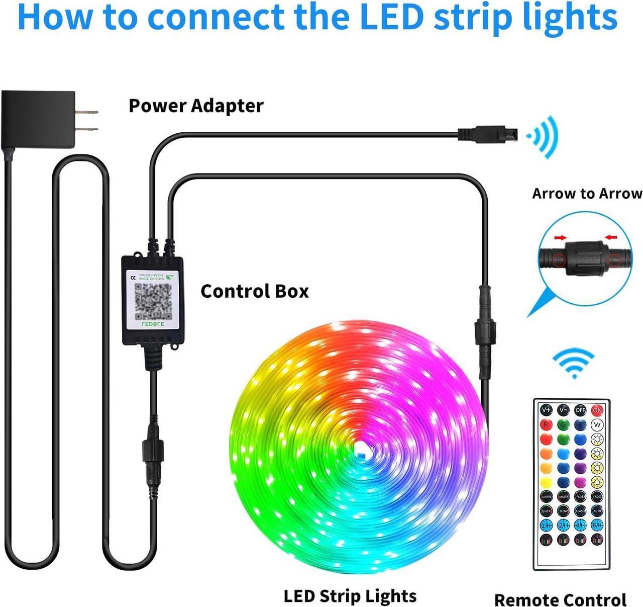 Alt view image 7 of 7 - 100ft Outdoor LED Strip Lights Waterproof IP68 Waterproof LED Light Strips with Remote App Control Music Sync RGB Outdoor LED Rope Lights LED Lights for Bedroom Roof Pool Deck Balcony