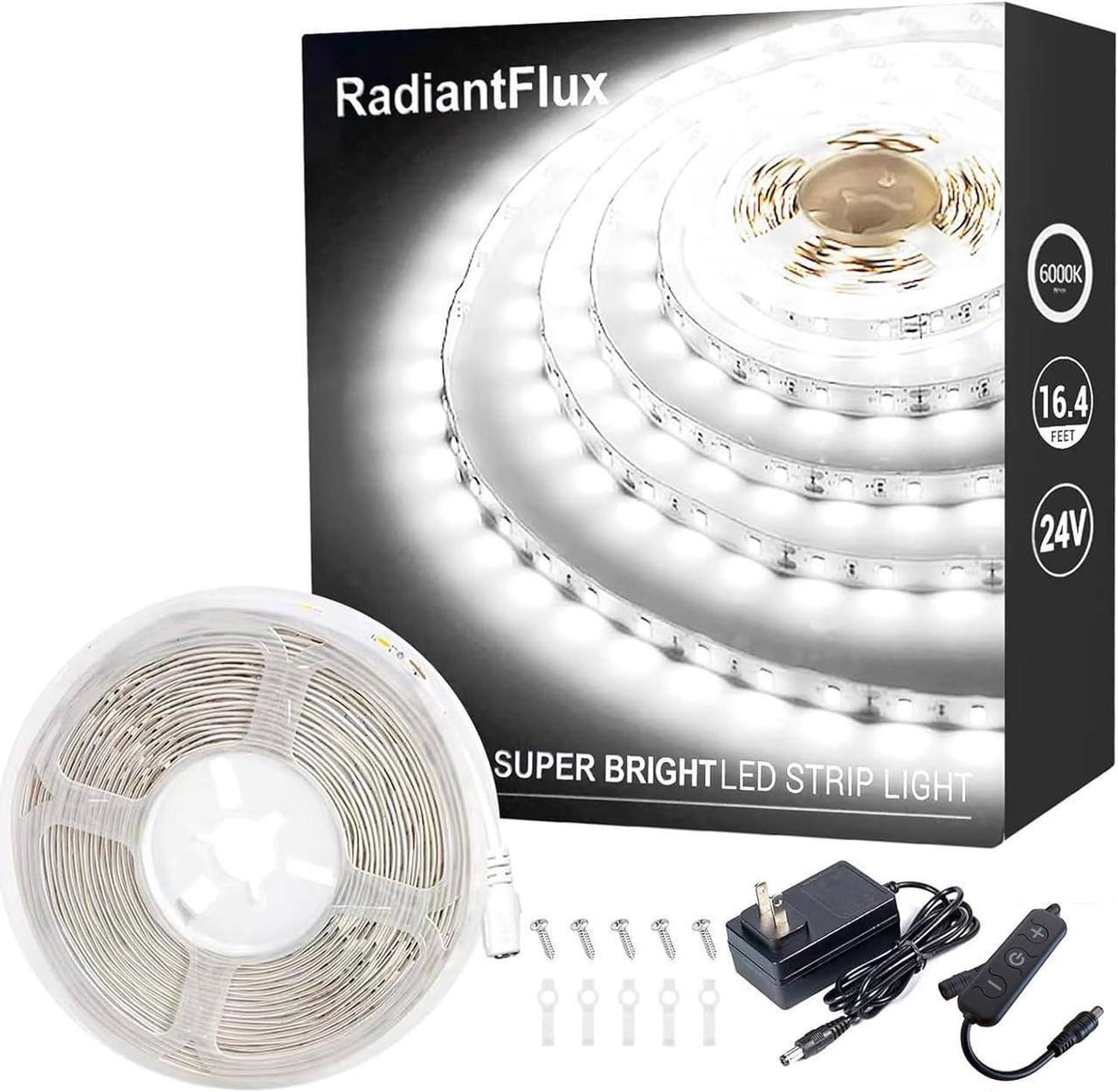 Main image of White Led Strip Lights Dimmable LED Lights Strip 16.4ft 300Leds Super Bright LED Tape Lights for Living Room Bedroom Kitchen Vanity Mirro Flexible LED Light Strips for Indoor Use