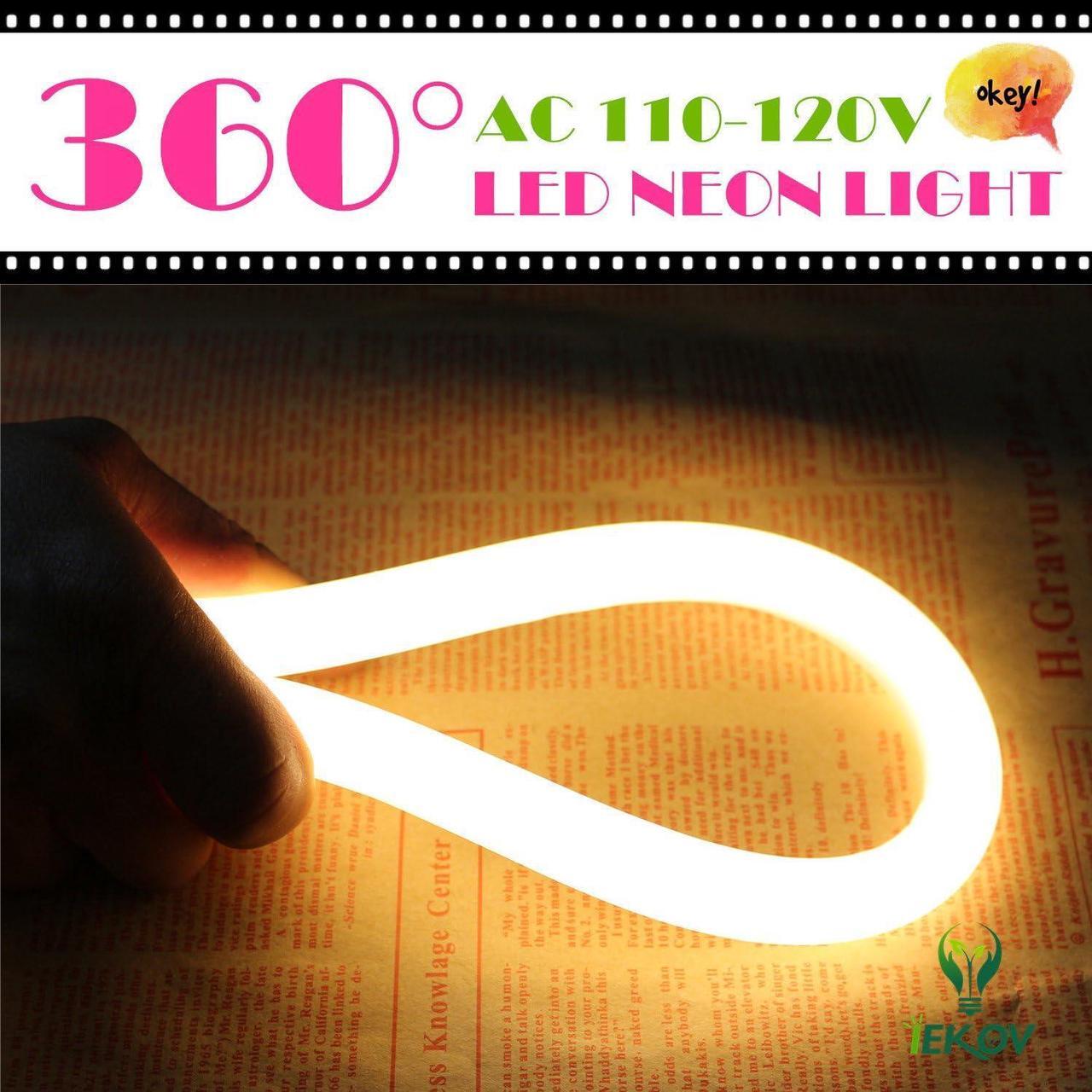 Alt view image 2 of 7 - [Upgrade] 360° LED NEON Light AC 110-120V Flexible 360 Degree LED Neon Strip Lights Dimmable & Waterproof NEON LED Rope Light + Remote Controller (32.8ft/10m Warm White)
