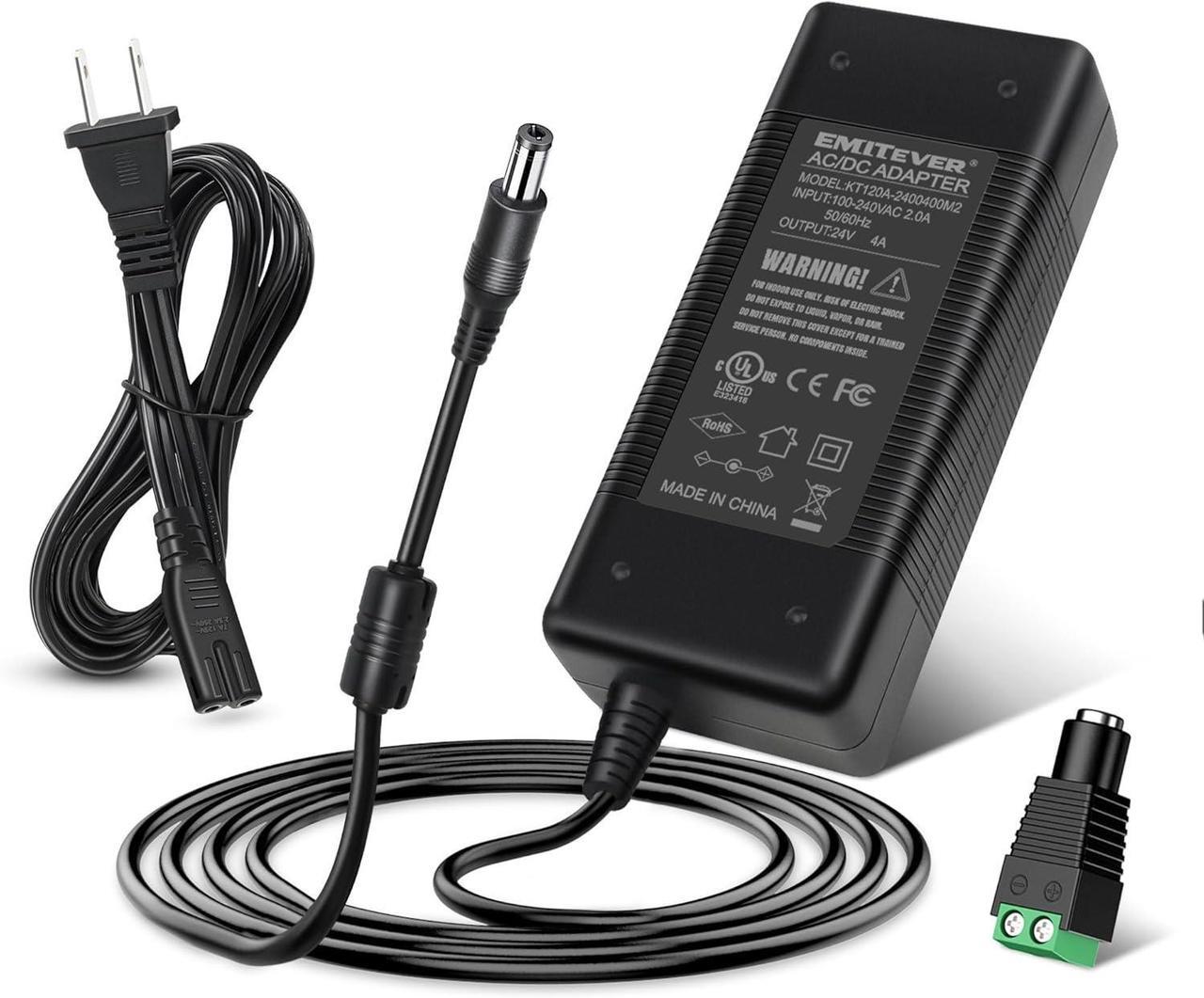 Main image of 24V 4A Power Supply 96W LED Power Adapter UL-Listed 120V AC to 24V DC Converter Low Voltage Transformer for LED Strip Lights