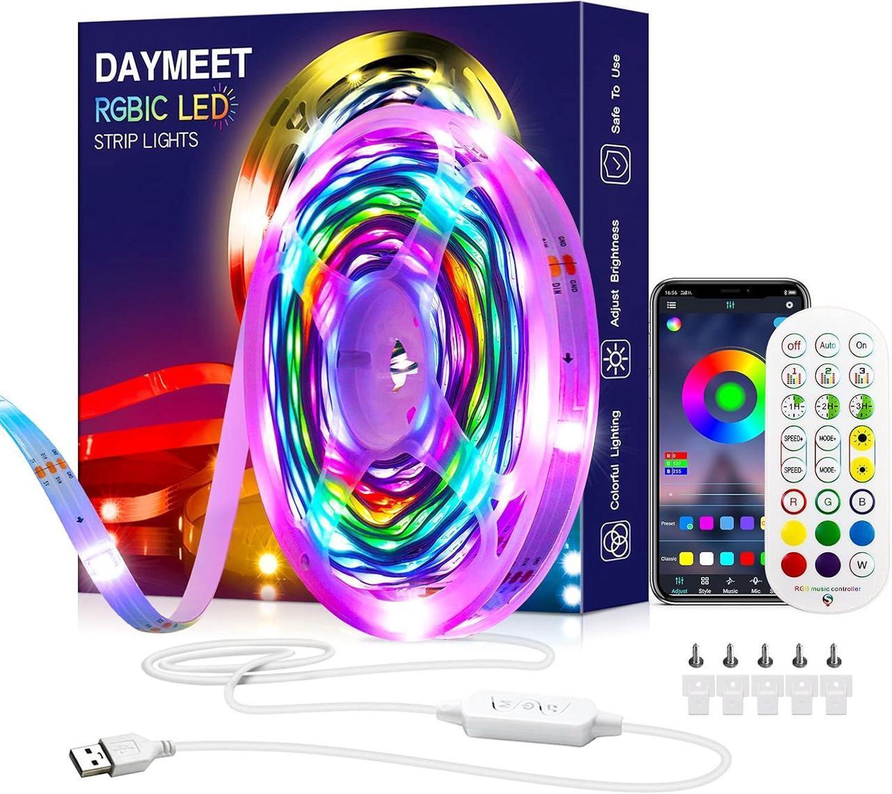 Main image of Led Lights for Bedroom 33ft Led Chasing Effect Dream ICRGB Light Strip USB Smart Light Strips APP Control Music Sync Color Changing Led Strip Lights with Remote for Home christmas Decoration